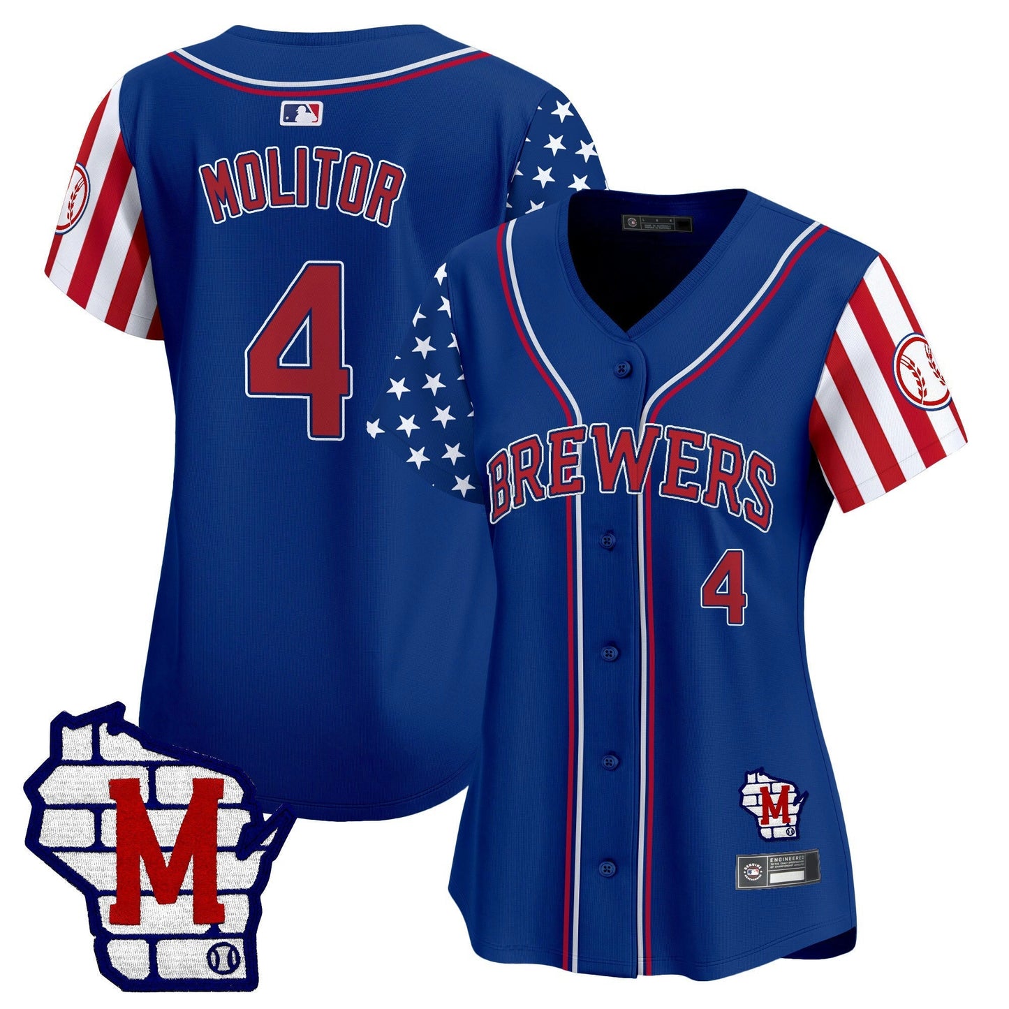 Camisa MLB Women’s Milwaukee 2025 Independence Day Vapor Premier Limited Jersey