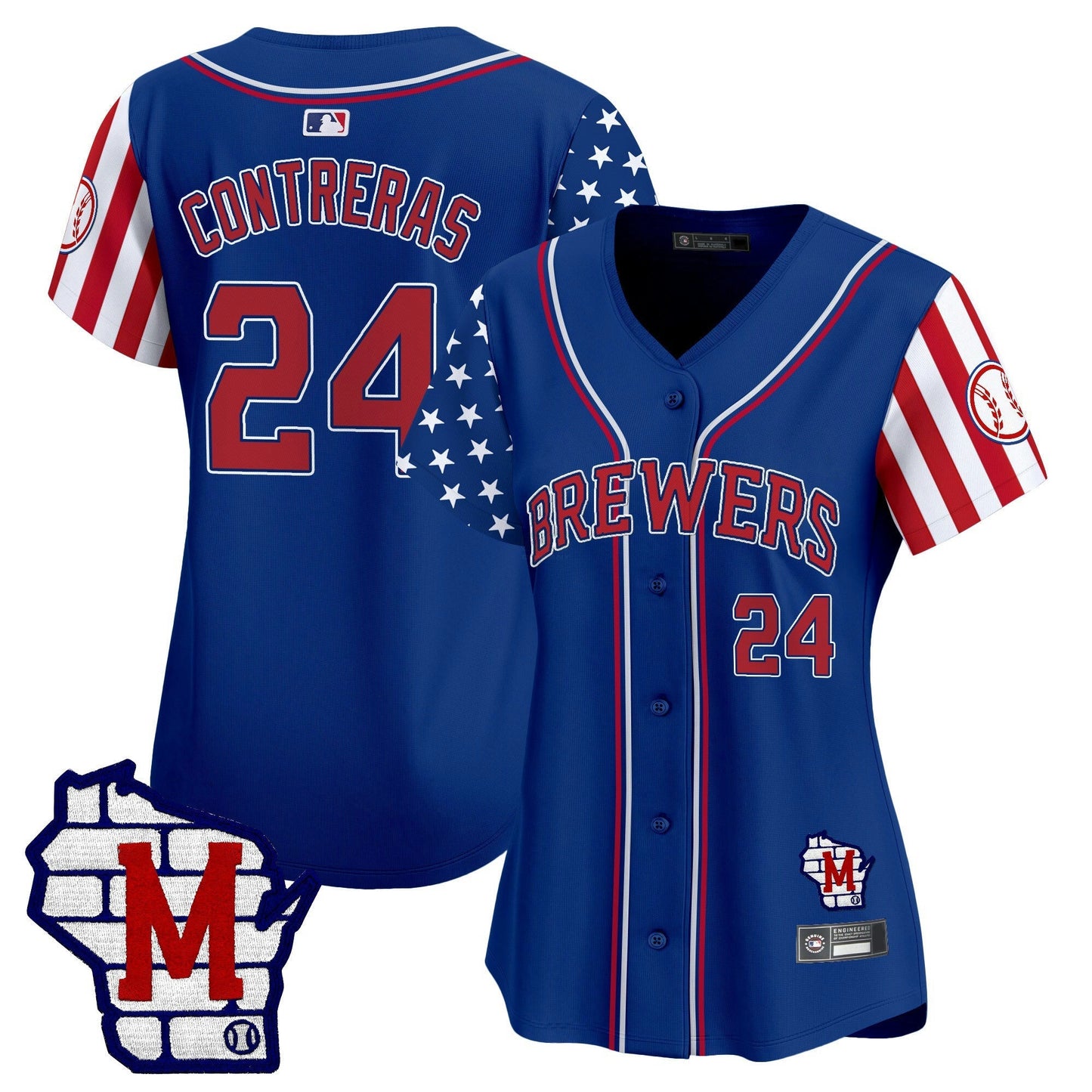 Camisa MLB Women’s Milwaukee 2025 Independence Day Vapor Premier Limited Jersey