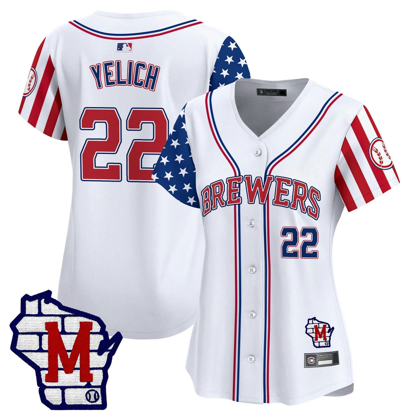 Camisa MLB Women’s Milwaukee 2025 Independence Day Vapor Premier Limited Jersey