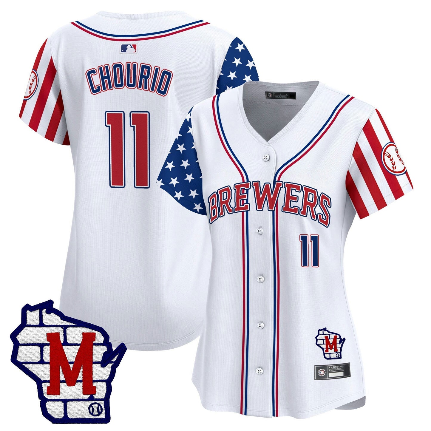 Camisa MLB Women’s Milwaukee 2025 Independence Day Vapor Premier Limited Jersey