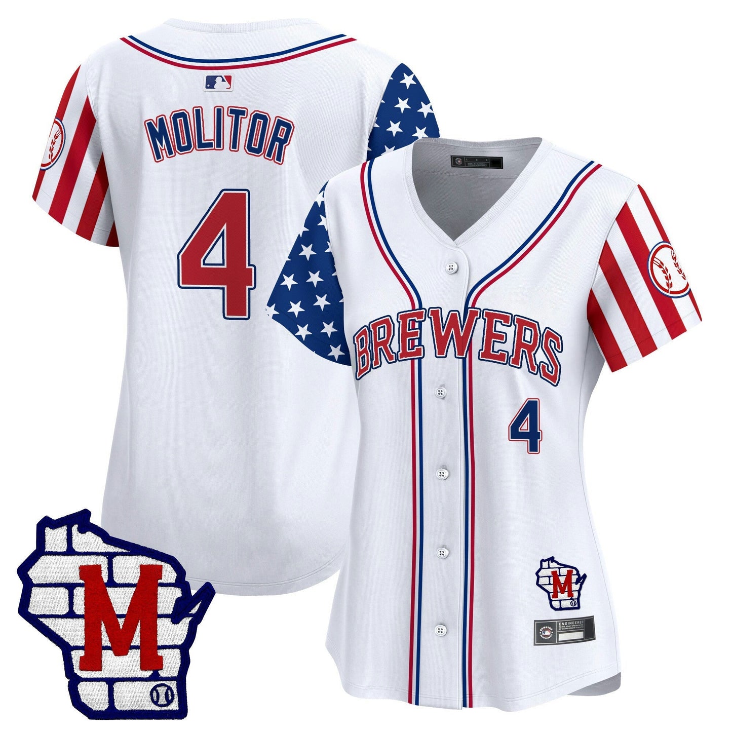 Camisa MLB Women’s Milwaukee 2025 Independence Day Vapor Premier Limited Jersey