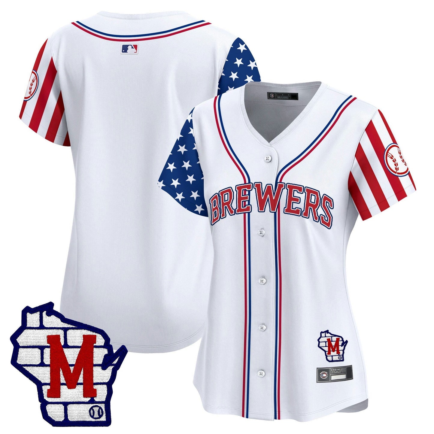 Camisa MLB Women’s Milwaukee 2025 Independence Day Vapor Premier Limited Jersey