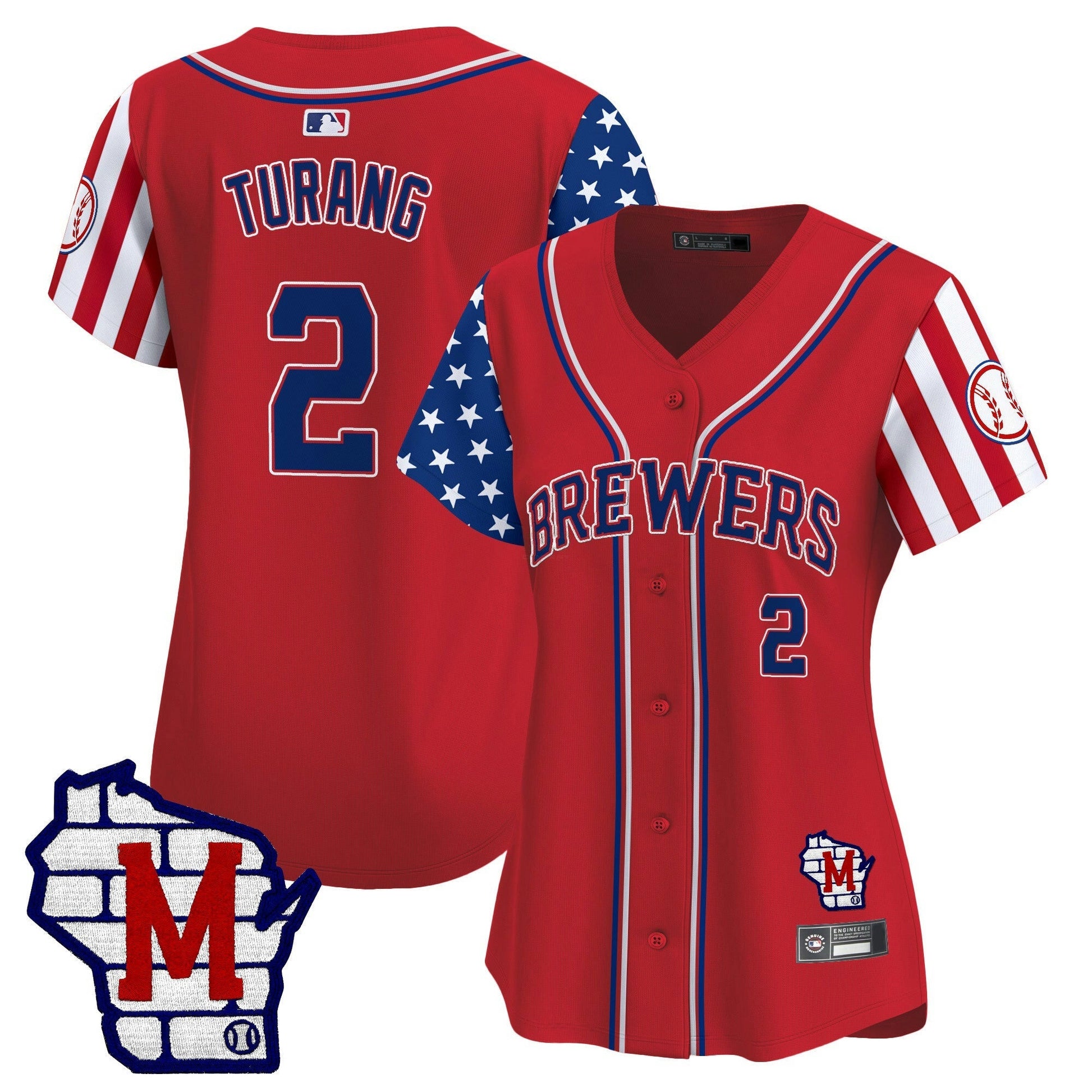 Camisa MLB Women’s Milwaukee 2025 Independence Day Vapor Premier Limited Jersey