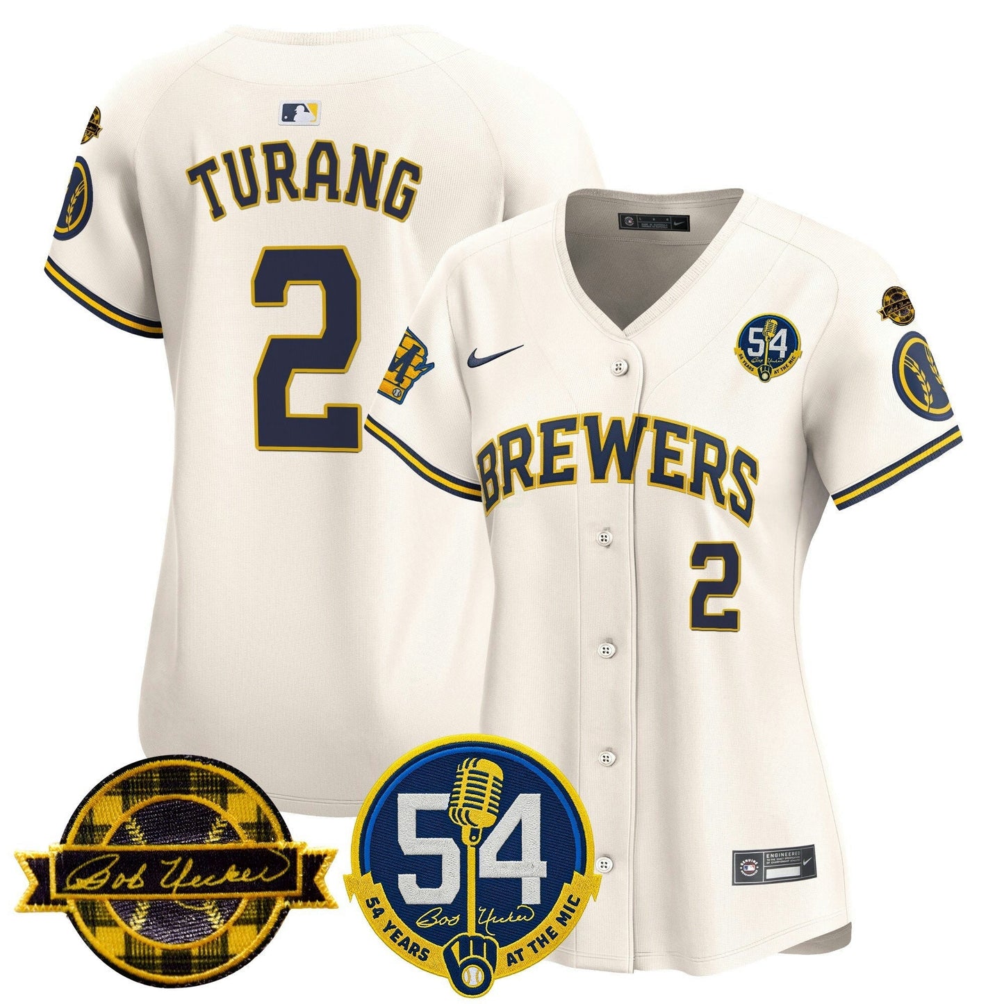 Camisa MLB Women’s Milwaukee ‘Bob Uecker – 54 Seasons for ’ Vapor Premier Limited Jersey