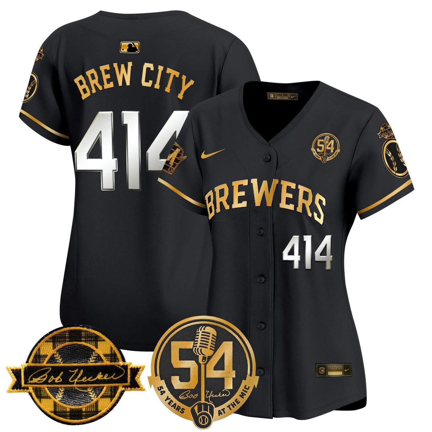 Camisa MLB Women’s Milwaukee ‘Bob Uecker – 54 Seasons for ’ Vapor Premier Limited Jersey