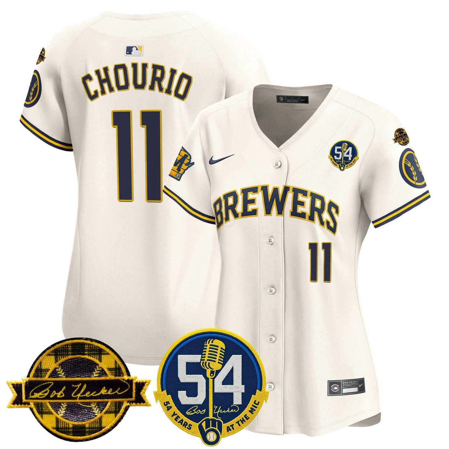 Camisa MLB Women’s Milwaukee ‘Bob Uecker – 54 Seasons for ’ Vapor Premier Limited Jersey