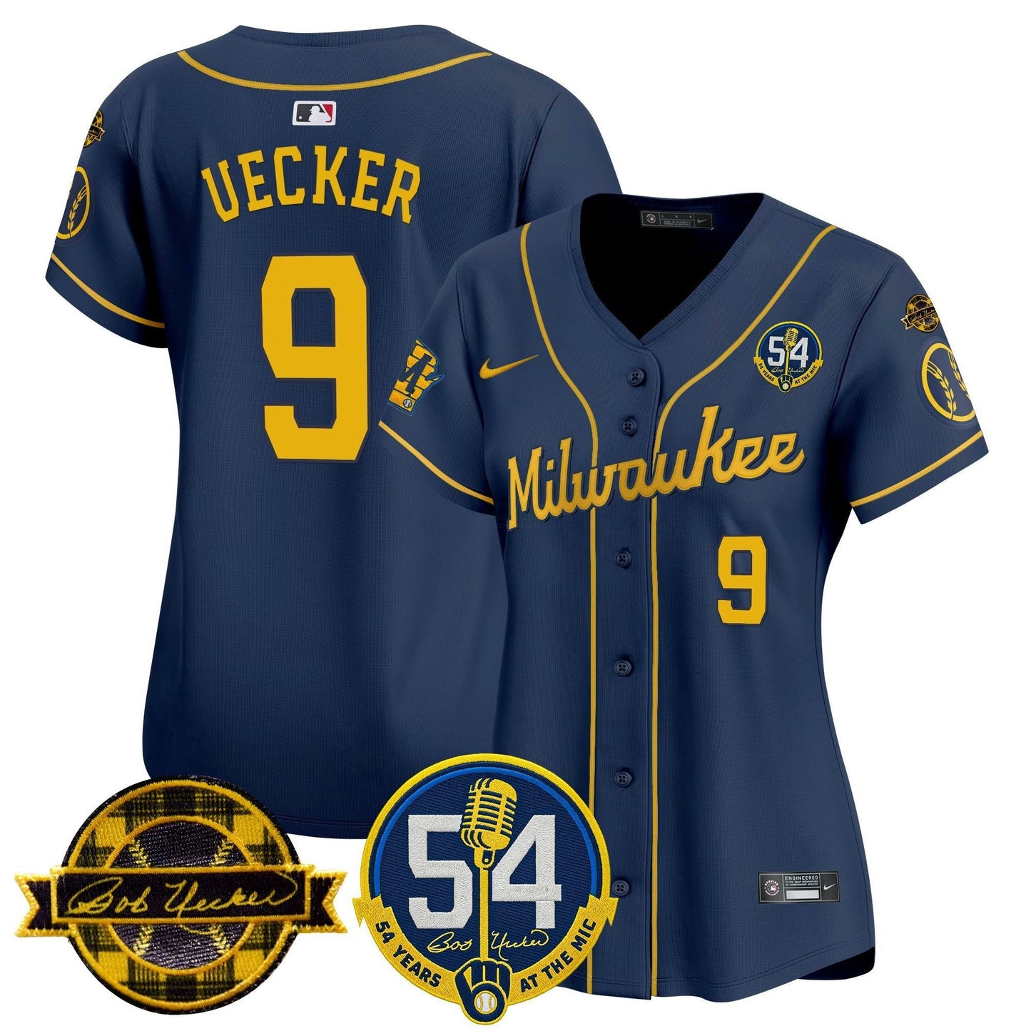 Camisa MLB Women’s Milwaukee ‘Bob Uecker – 54 Seasons for ’ Vapor Premier Limited Jersey