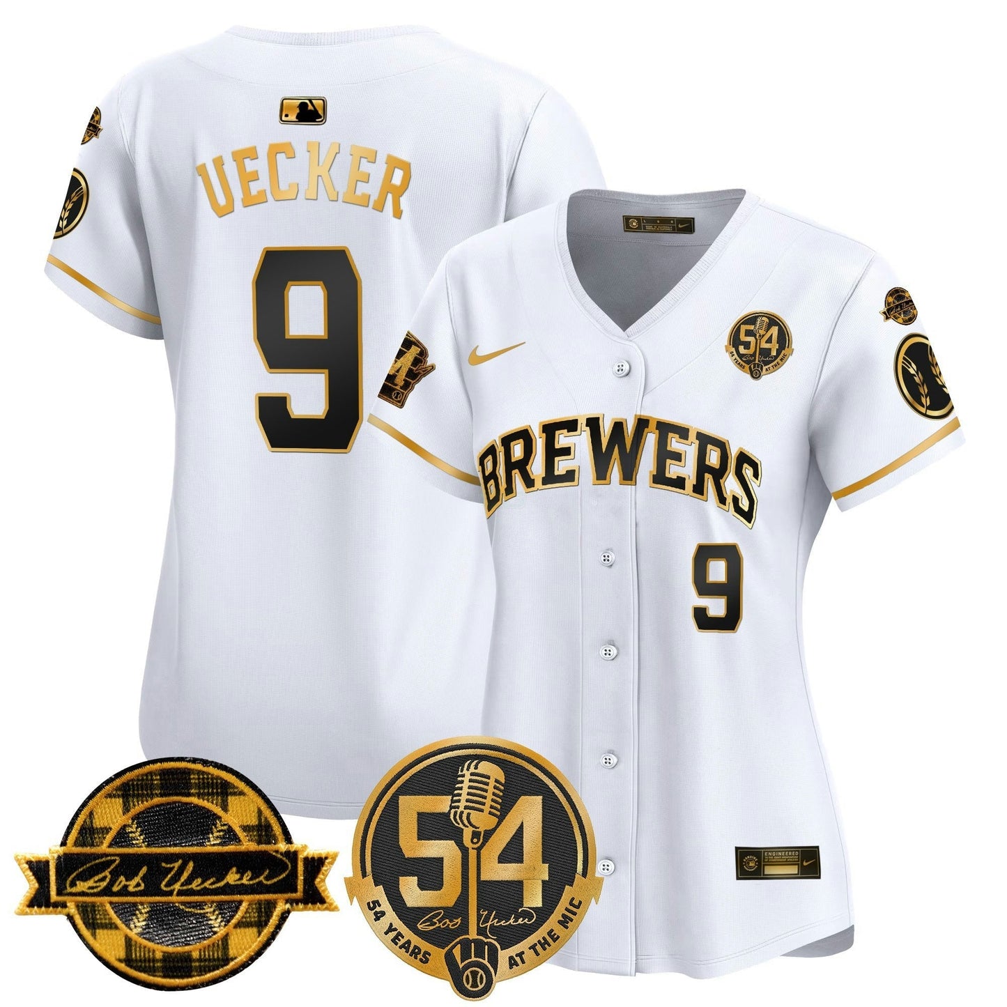 Camisa MLB Women’s Milwaukee ‘Bob Uecker – 54 Seasons for ’ Vapor Premier Limited Jersey
