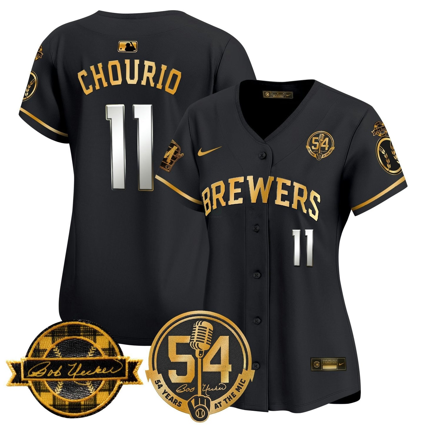 Camisa MLB Women’s Milwaukee ‘Bob Uecker – 54 Seasons for ’ Vapor Premier Limited Jersey