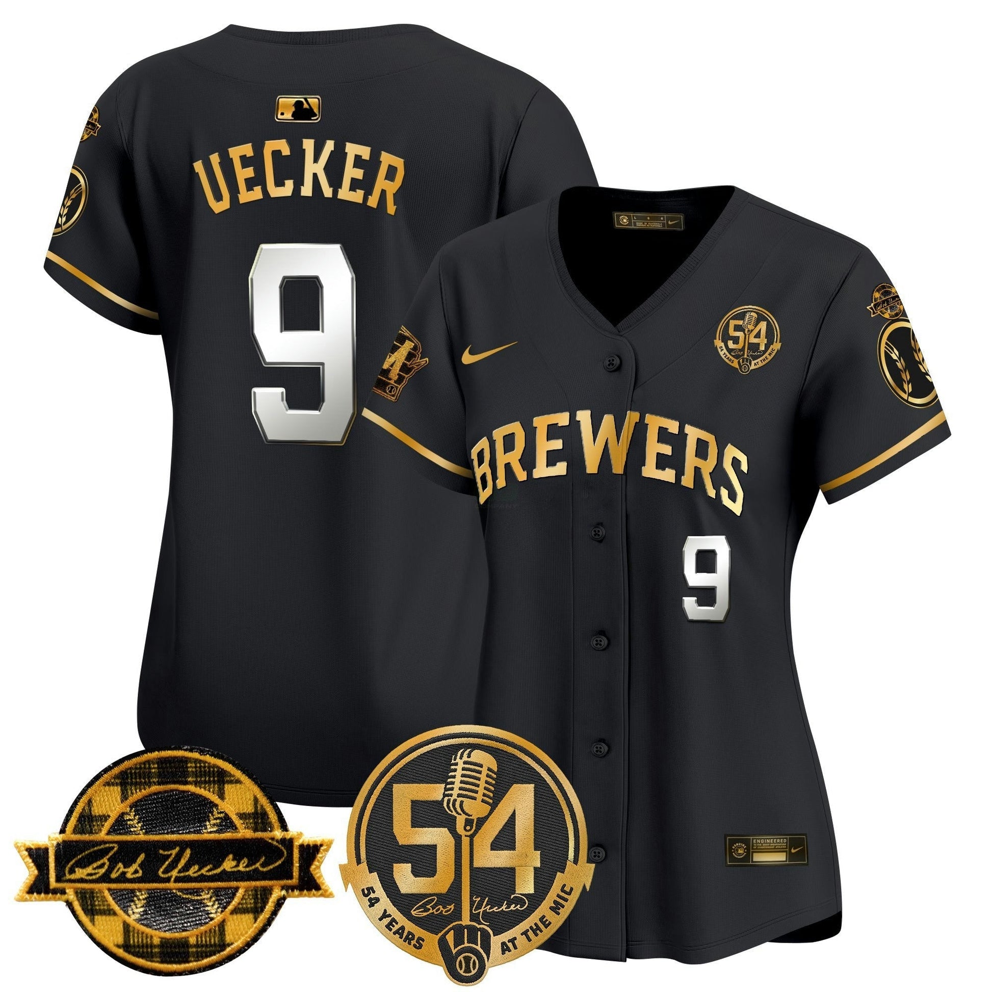 Camisa MLB Women’s Milwaukee ‘Bob Uecker – 54 Seasons for ’ Vapor Premier Limited Jersey