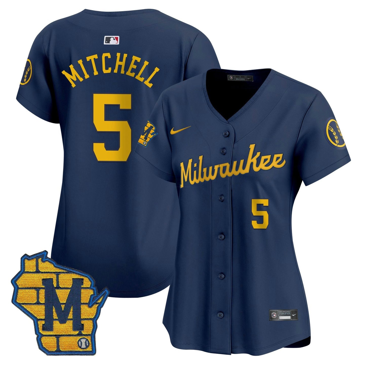 Camisa MLB Women’s Milwaukee Home Patch Vapor Premier Limited Jersey