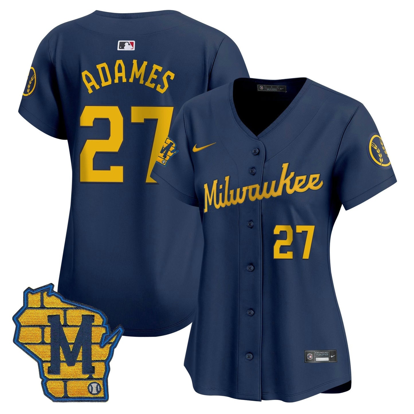 Camisa MLB Women’s Milwaukee Home Patch Vapor Premier Limited Jersey