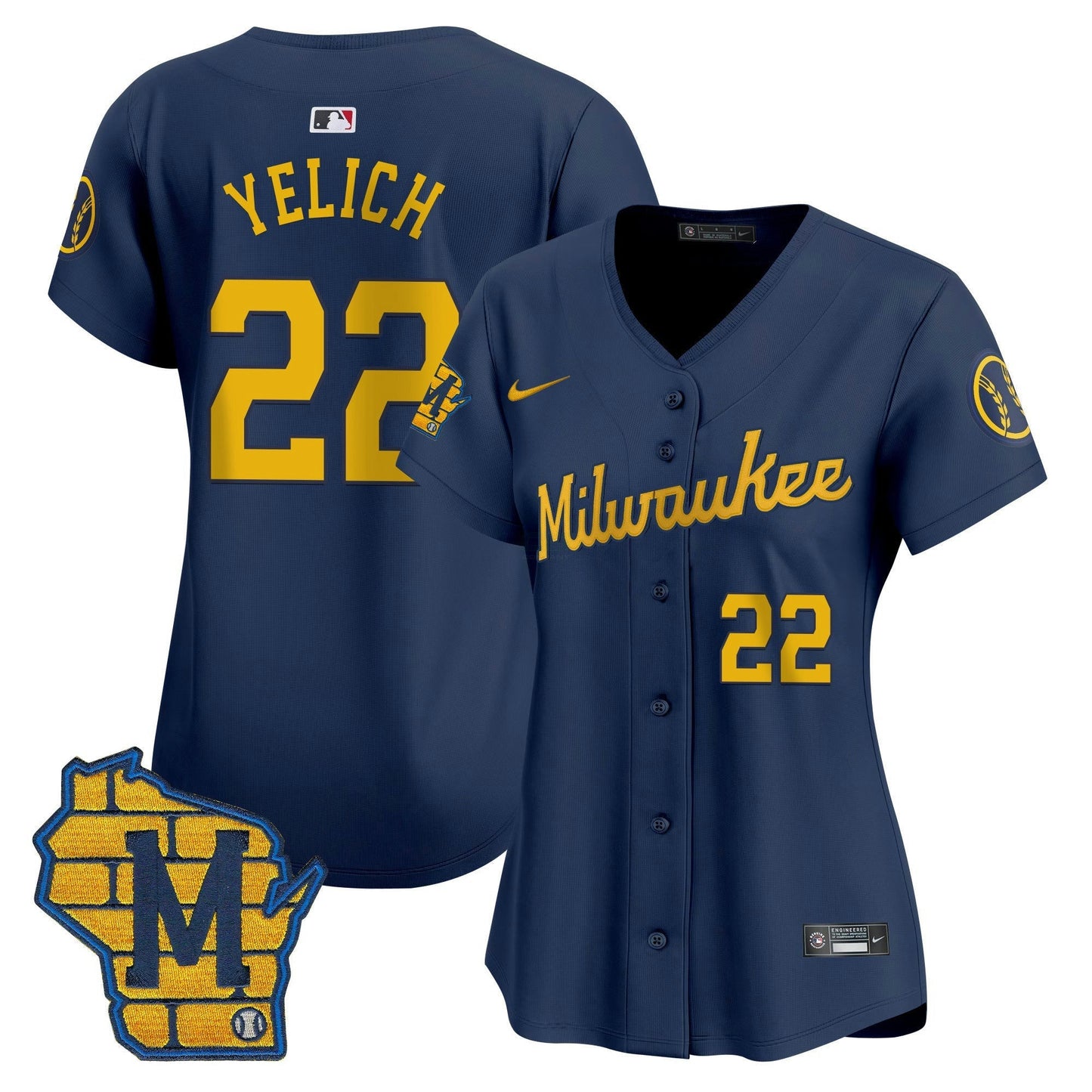 Camisa MLB Women’s Milwaukee Home Patch Vapor Premier Limited Jersey
