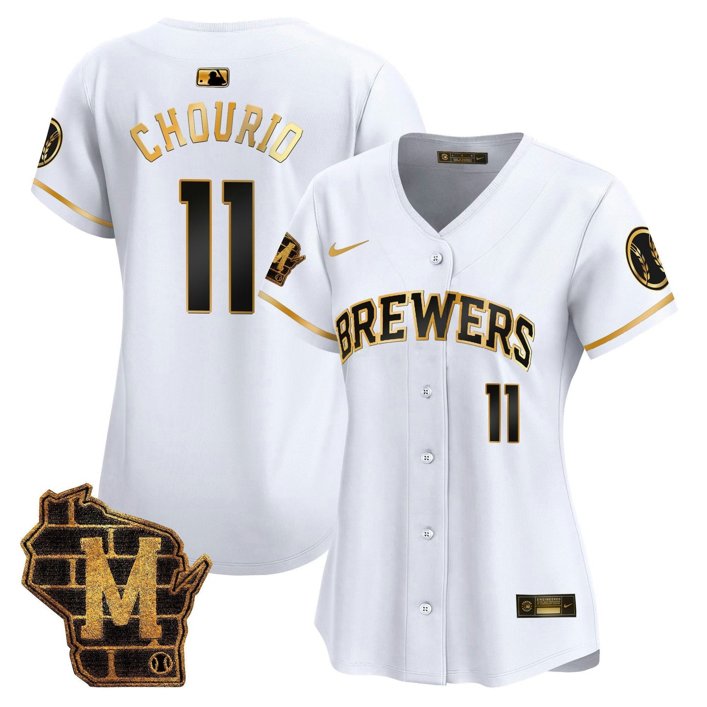 Camisa MLB Women’s Milwaukee Home Patch Vapor Premier Limited Jersey