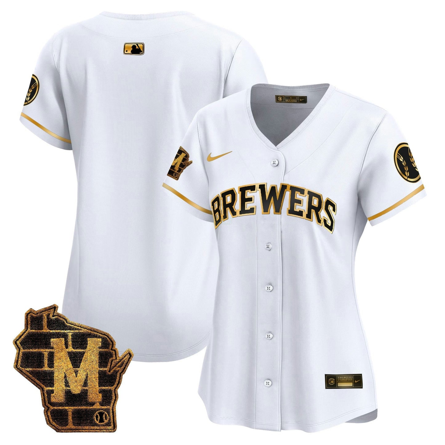 Camisa MLB Women’s Milwaukee Home Patch Vapor Premier Limited Jersey