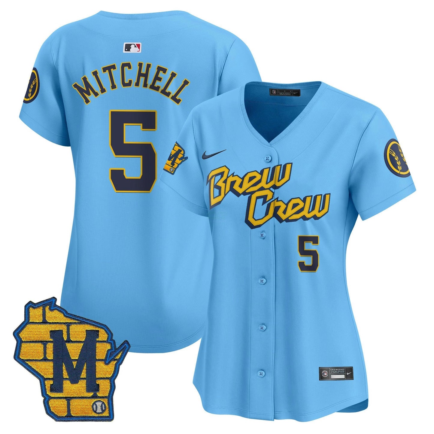 Camisa MLB Women’s Milwaukee Home Patch Vapor Premier Limited Jersey