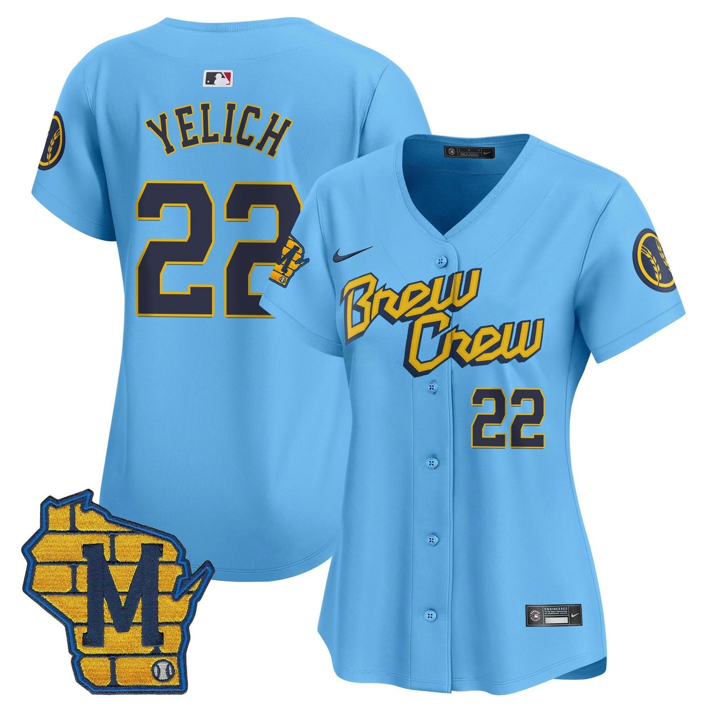 Camisa MLB Women’s Milwaukee Home Patch Vapor Premier Limited Jersey