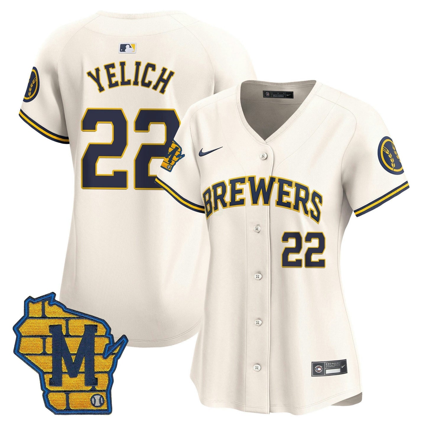 Camisa MLB Women’s Milwaukee Home Patch Vapor Premier Limited Jersey
