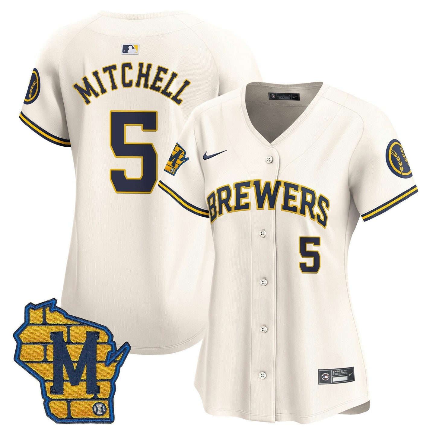 Camisa MLB Women’s Milwaukee Home Patch Vapor Premier Limited Jersey