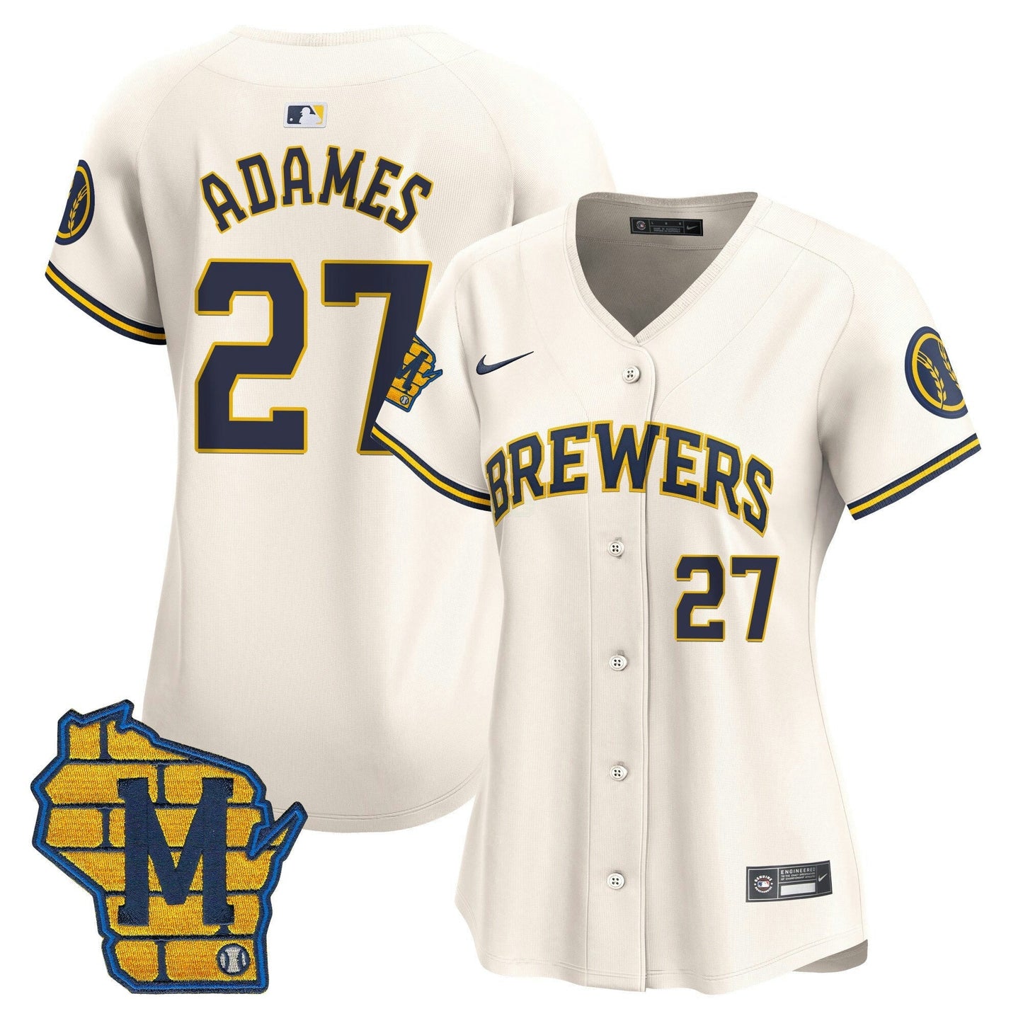 Camisa MLB Women’s Milwaukee Home Patch Vapor Premier Limited Jersey