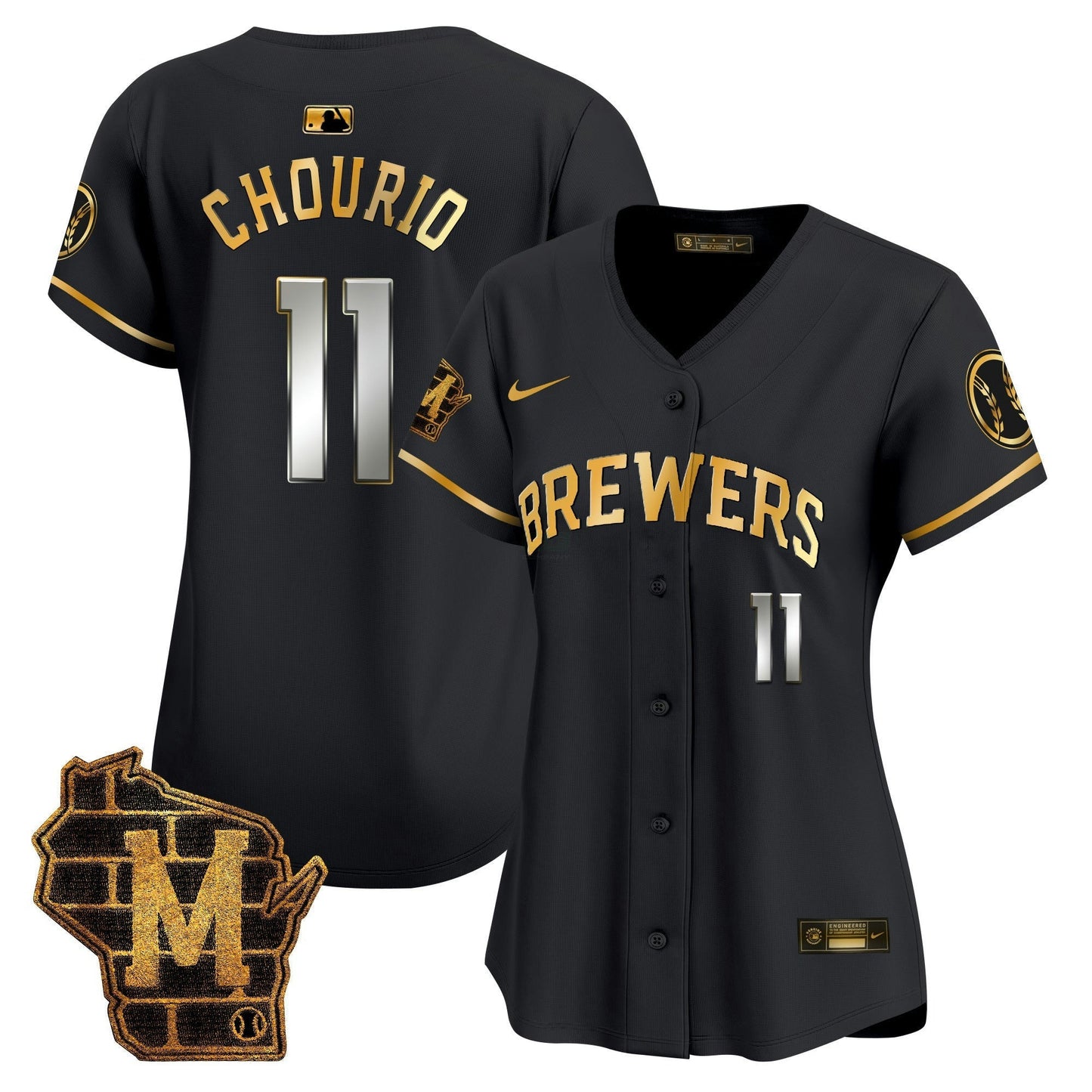 Camisa MLB Women’s Milwaukee Home Patch Vapor Premier Limited Jersey