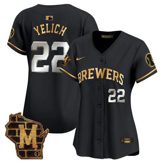 Camisa MLB Women’s Milwaukee Home Patch Vapor Premier Limited Jersey