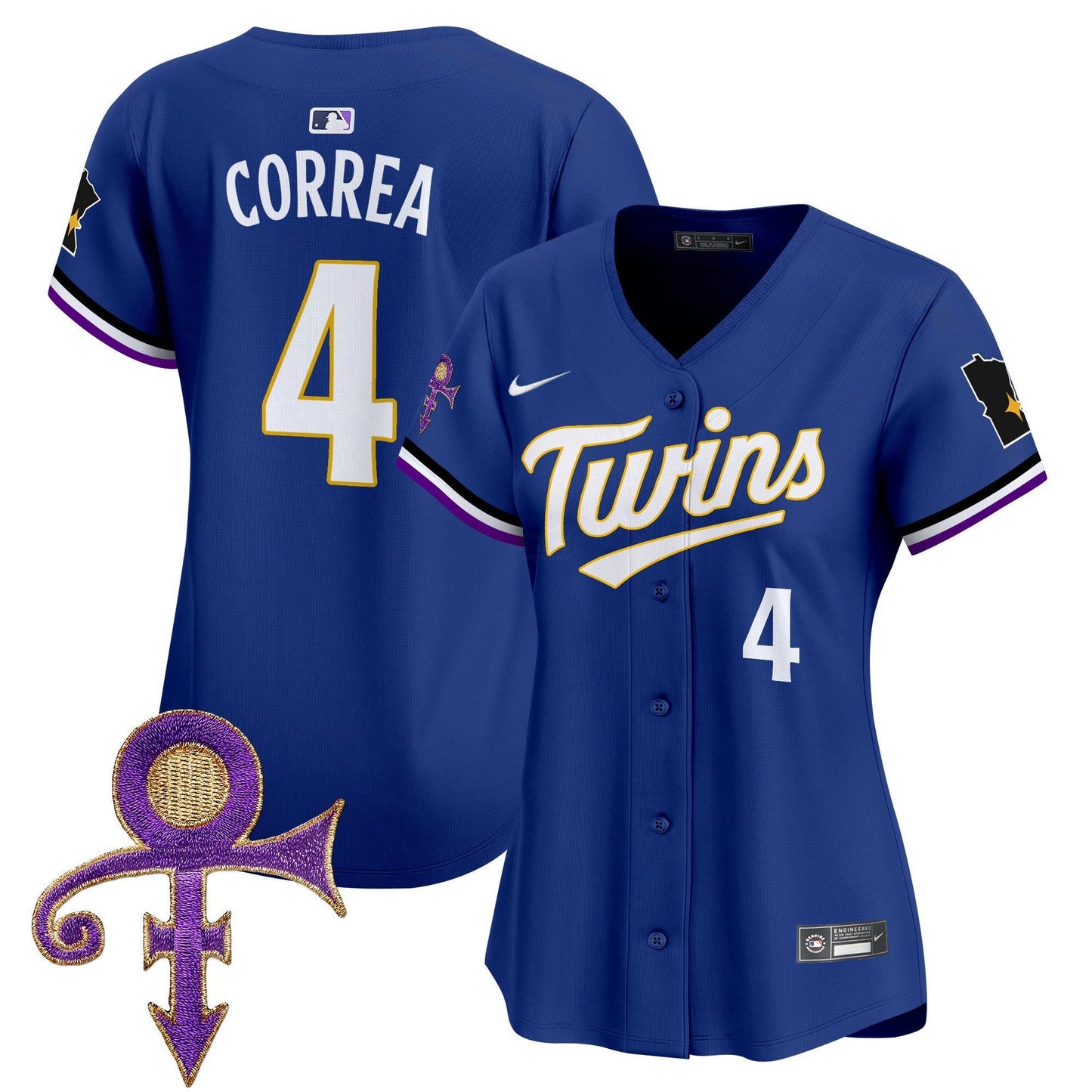 Camisa MLB Women’s Minnesota Prince Patch Vapor Premier Limited Jersey V3
