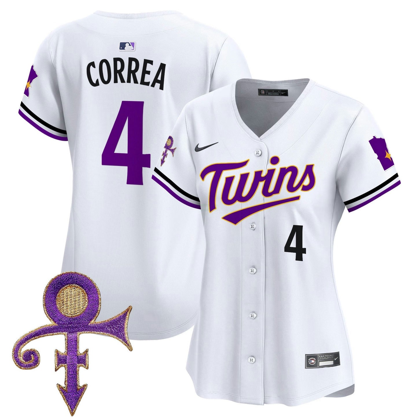 Camisa MLB Women’s Minnesota Prince Patch Vapor Premier Limited Jersey V3