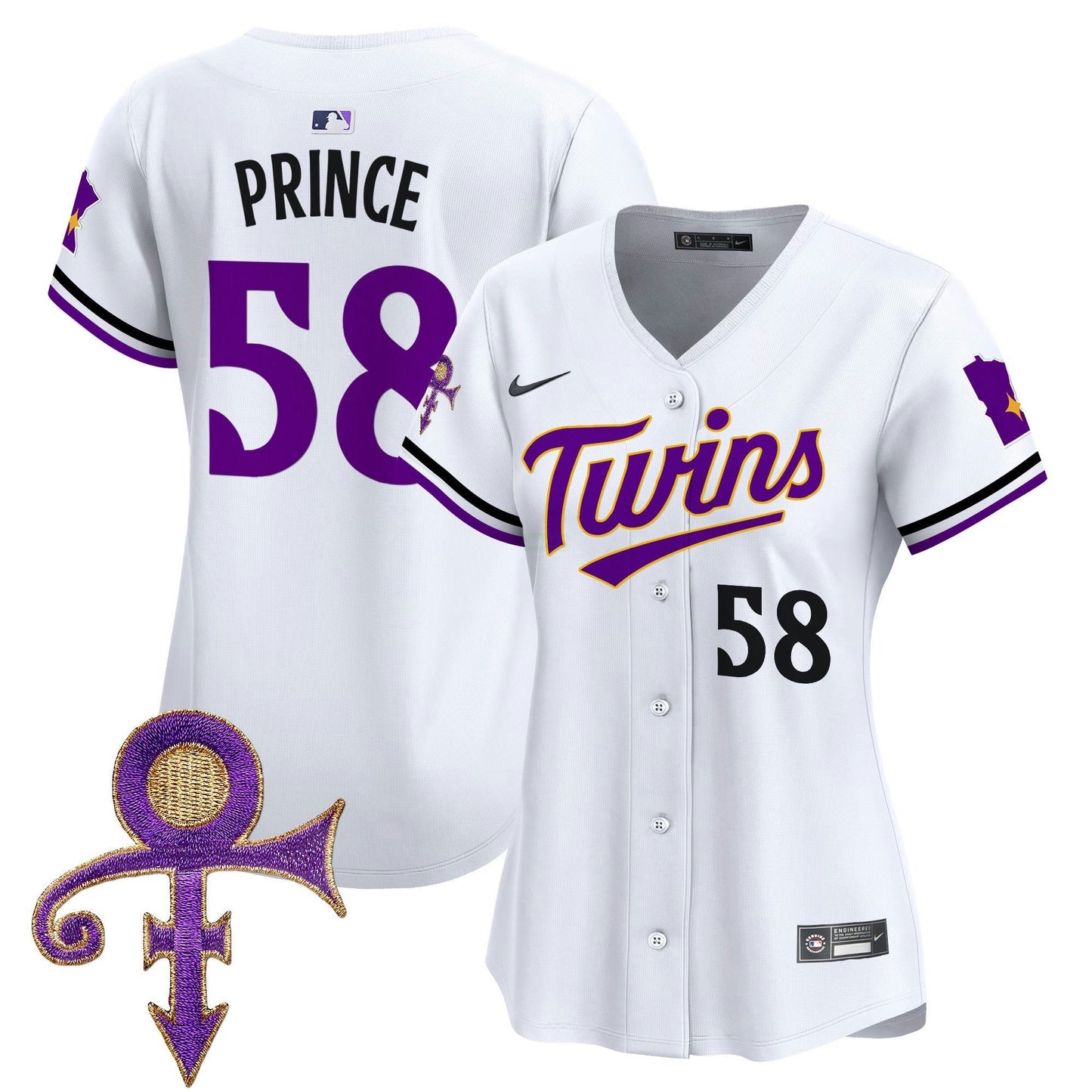 Camisa MLB Women’s Minnesota Prince Patch Vapor Premier Limited Jersey V3