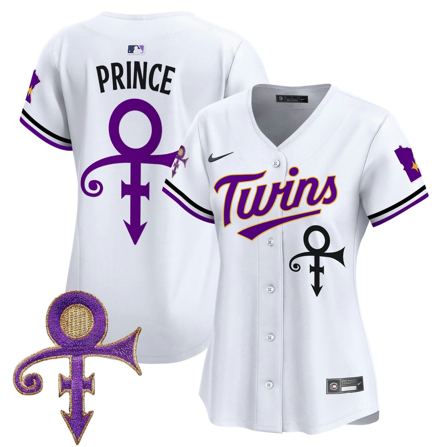 Camisa MLB Women’s Minnesota Prince Patch Vapor Premier Limited Jersey V3