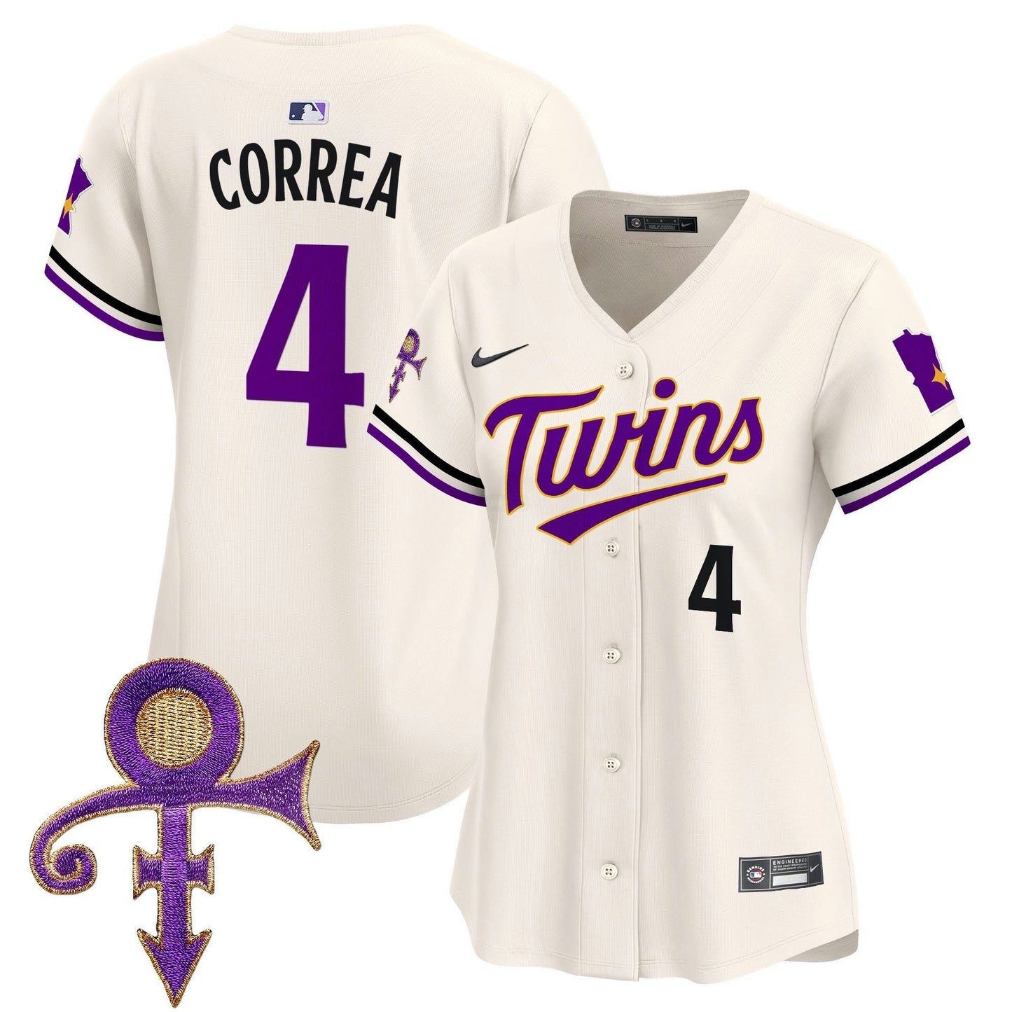 Camisa MLB Women’s Minnesota Prince Patch Vapor Premier Limited Jersey V3