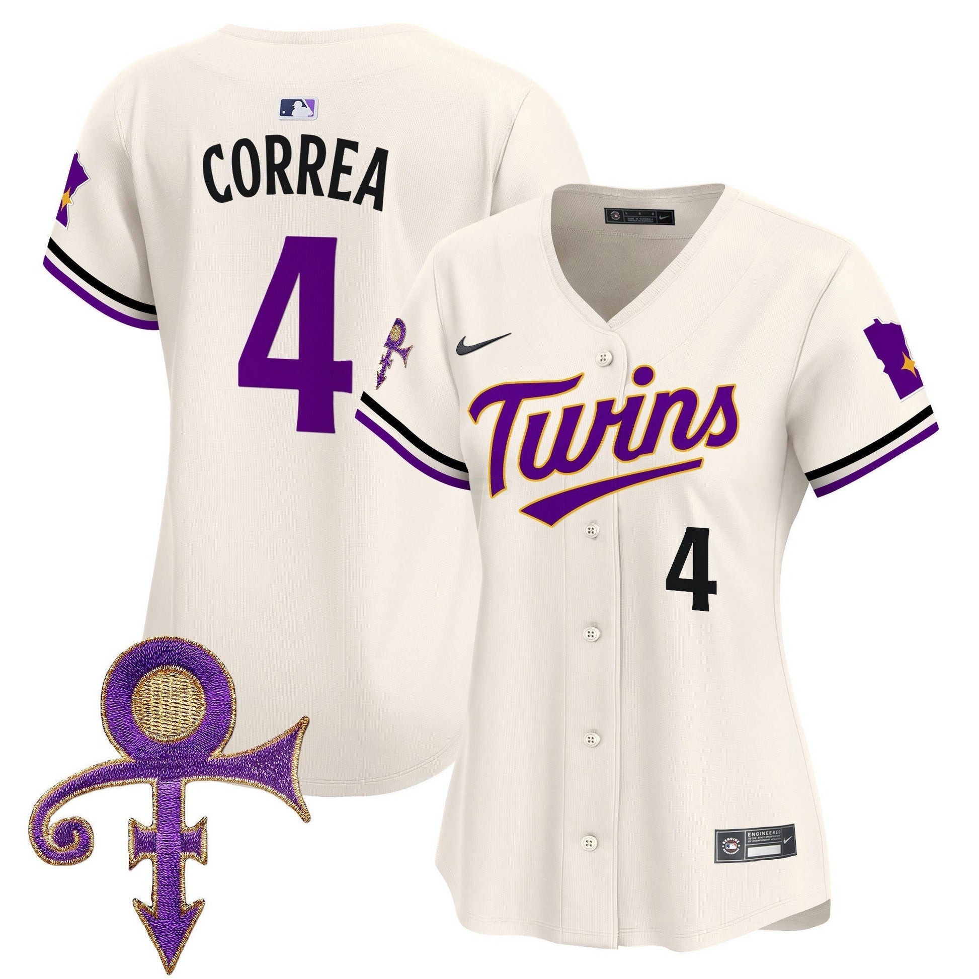 Camisa MLB Women’s Minnesota Prince Patch Vapor Premier Limited Jersey V3
