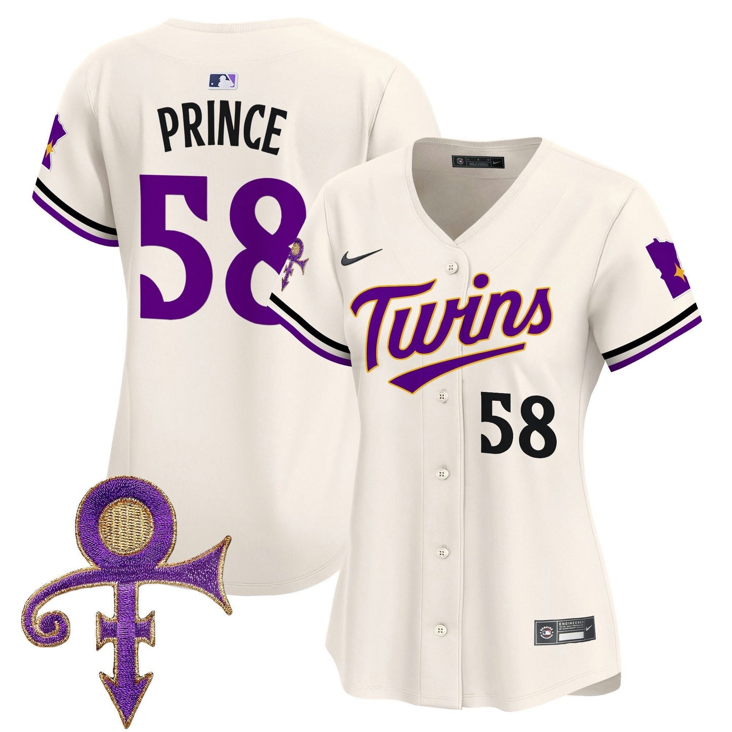Camisa MLB Women’s Minnesota Prince Patch Vapor Premier Limited Jersey V3