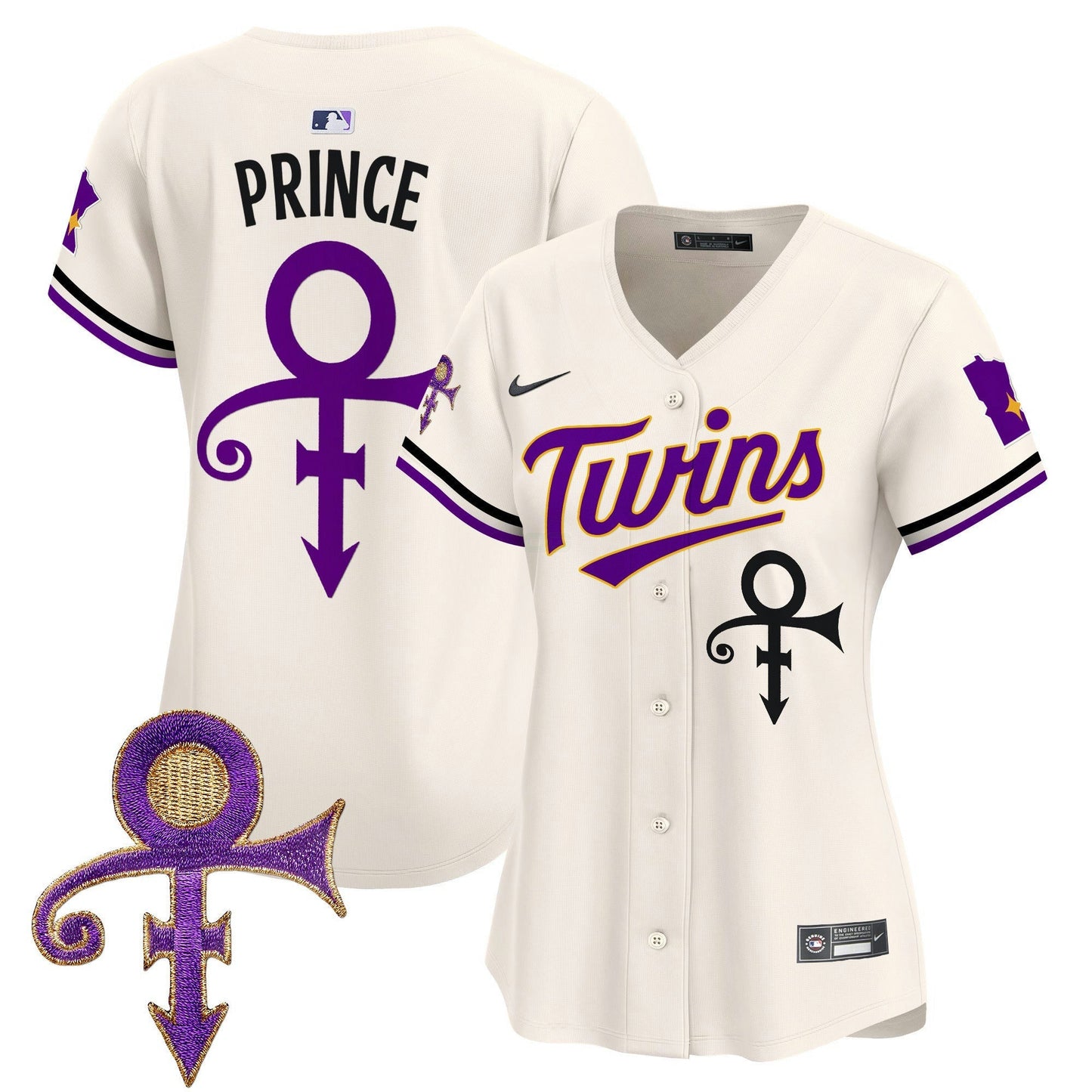 Camisa MLB Women’s Minnesota Prince Patch Vapor Premier Limited Jersey V3