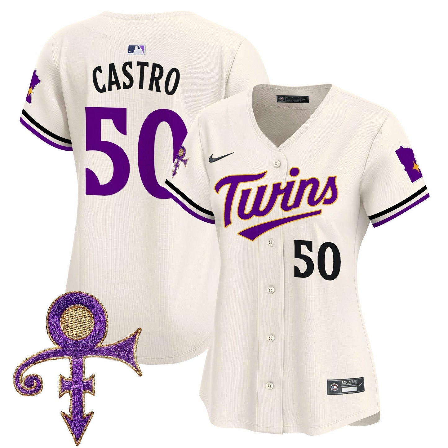 Camisa MLB Women’s Minnesota Prince Patch Vapor Premier Limited Jersey V3