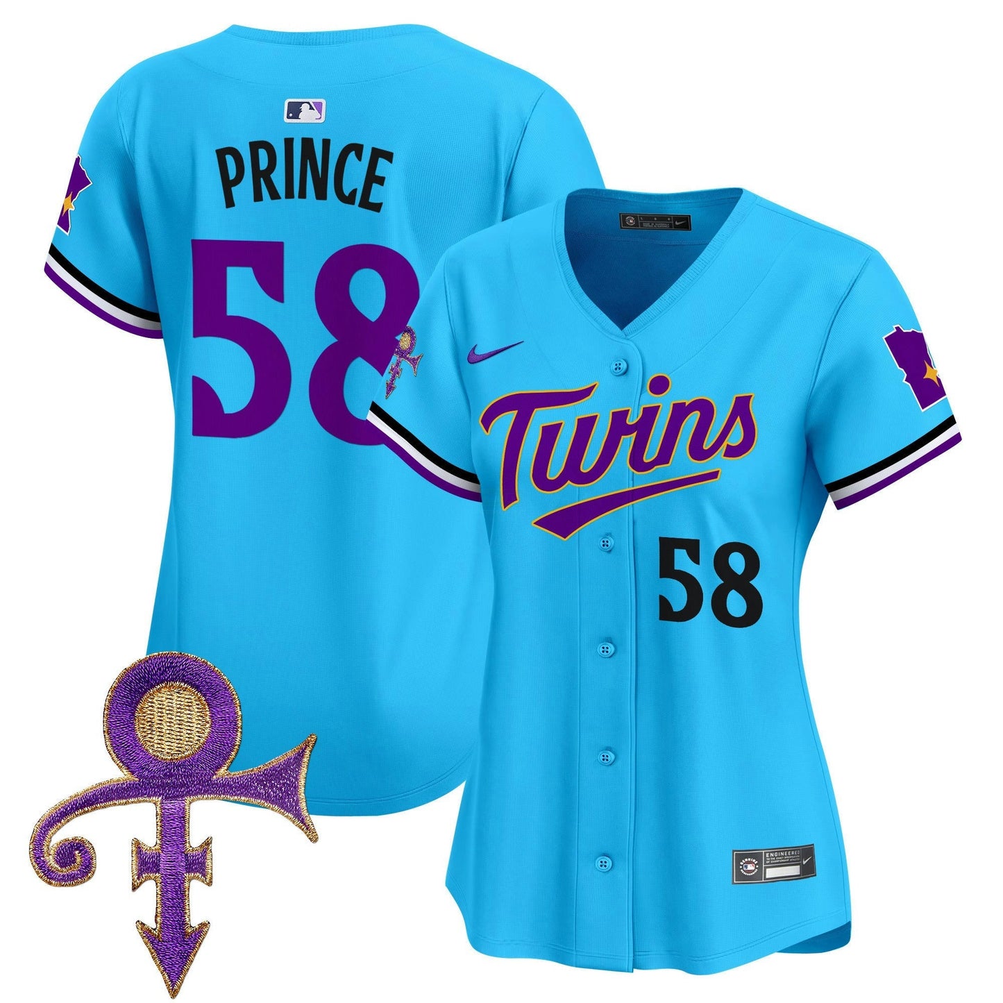 Camisa MLB Women’s Minnesota Prince Patch Vapor Premier Limited Jersey V3