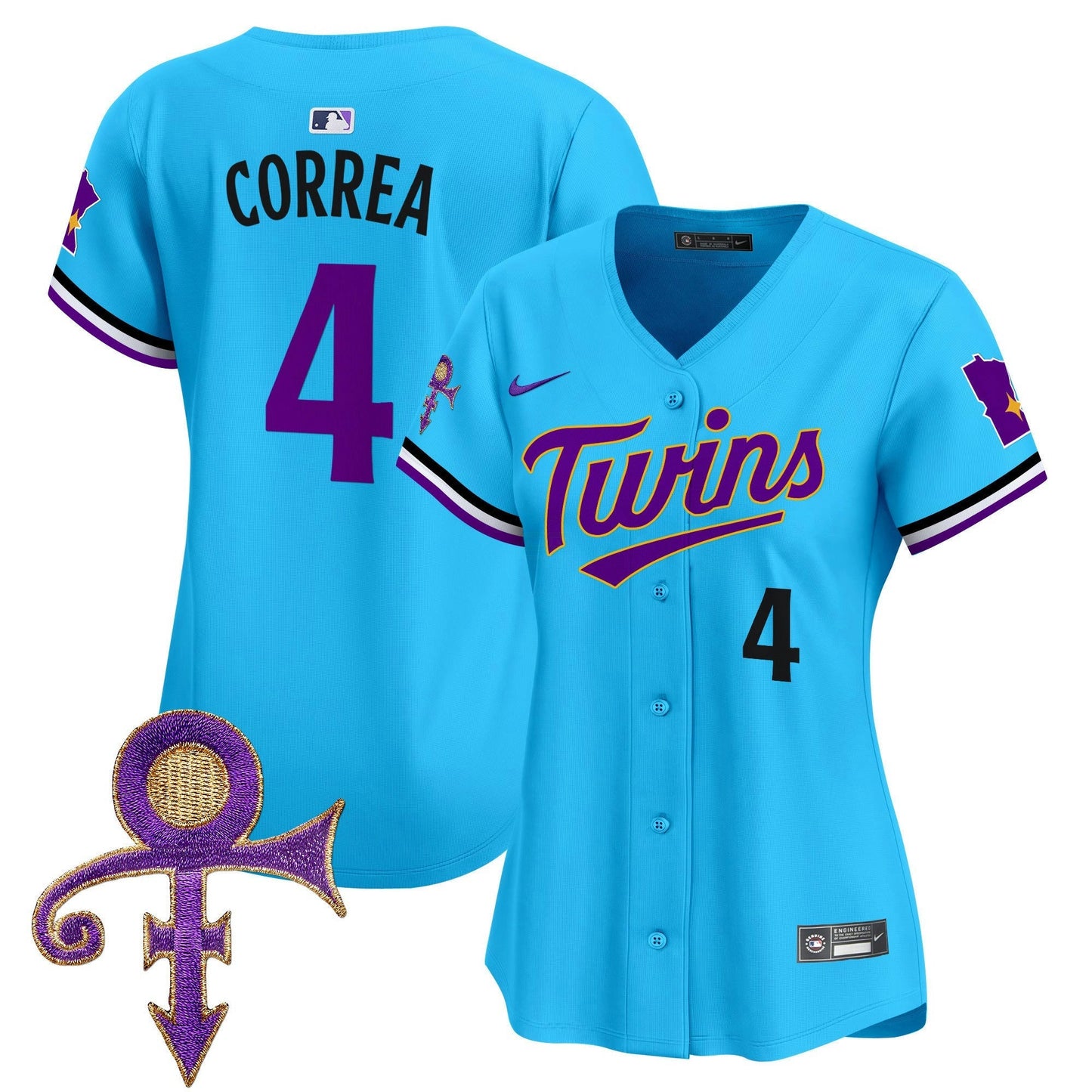 Camisa MLB Women’s Minnesota Prince Patch Vapor Premier Limited Jersey V3