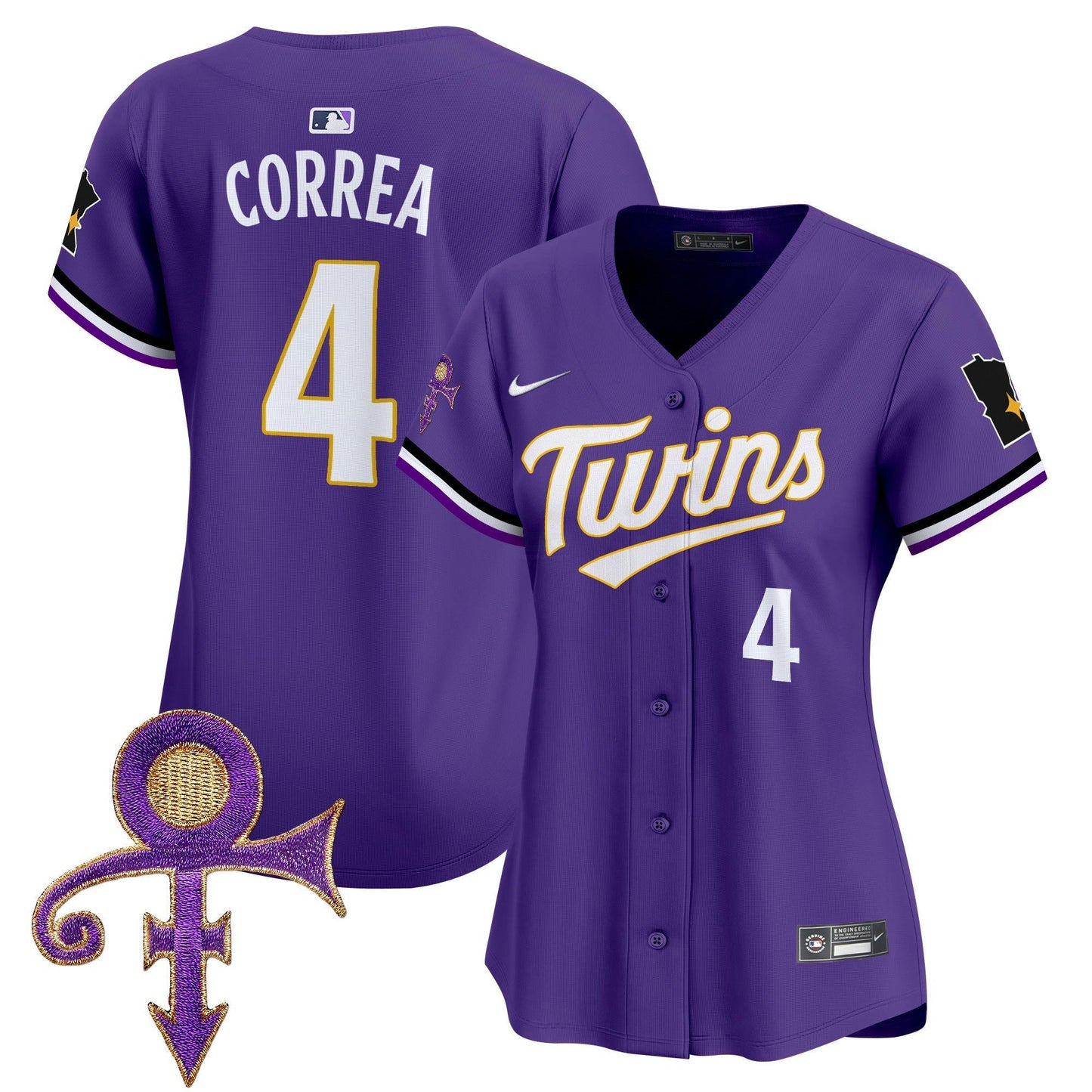 Camisa MLB Women’s Minnesota Prince Patch Vapor Premier Limited Jersey V3