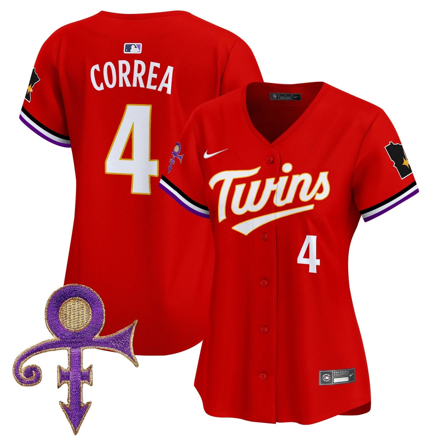 Camisa MLB Women’s Minnesota Prince Patch Vapor Premier Limited Jersey V3