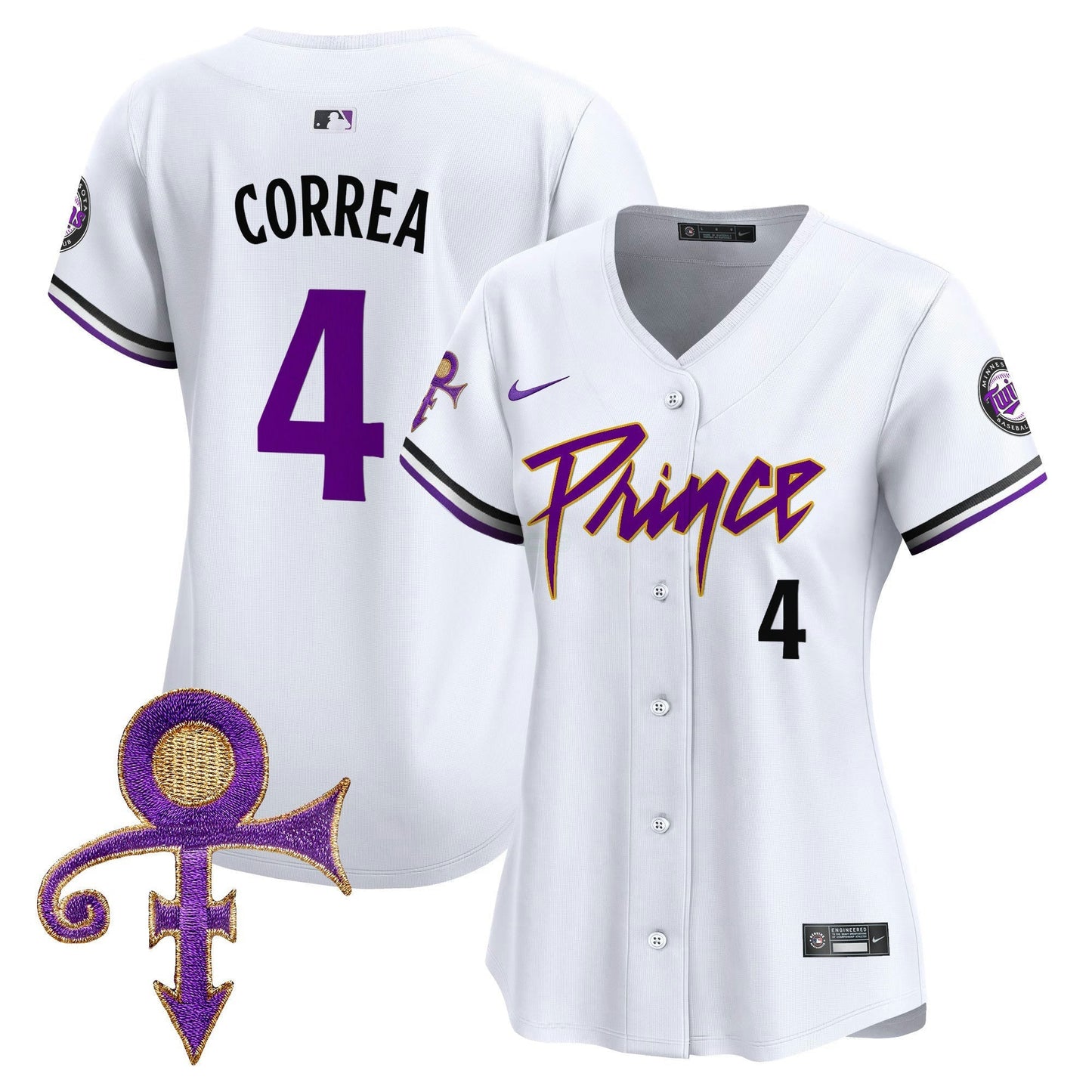 Camisa MLB Women’s Minnesota Prince Patch Vapor Premier Limited Jersey V4