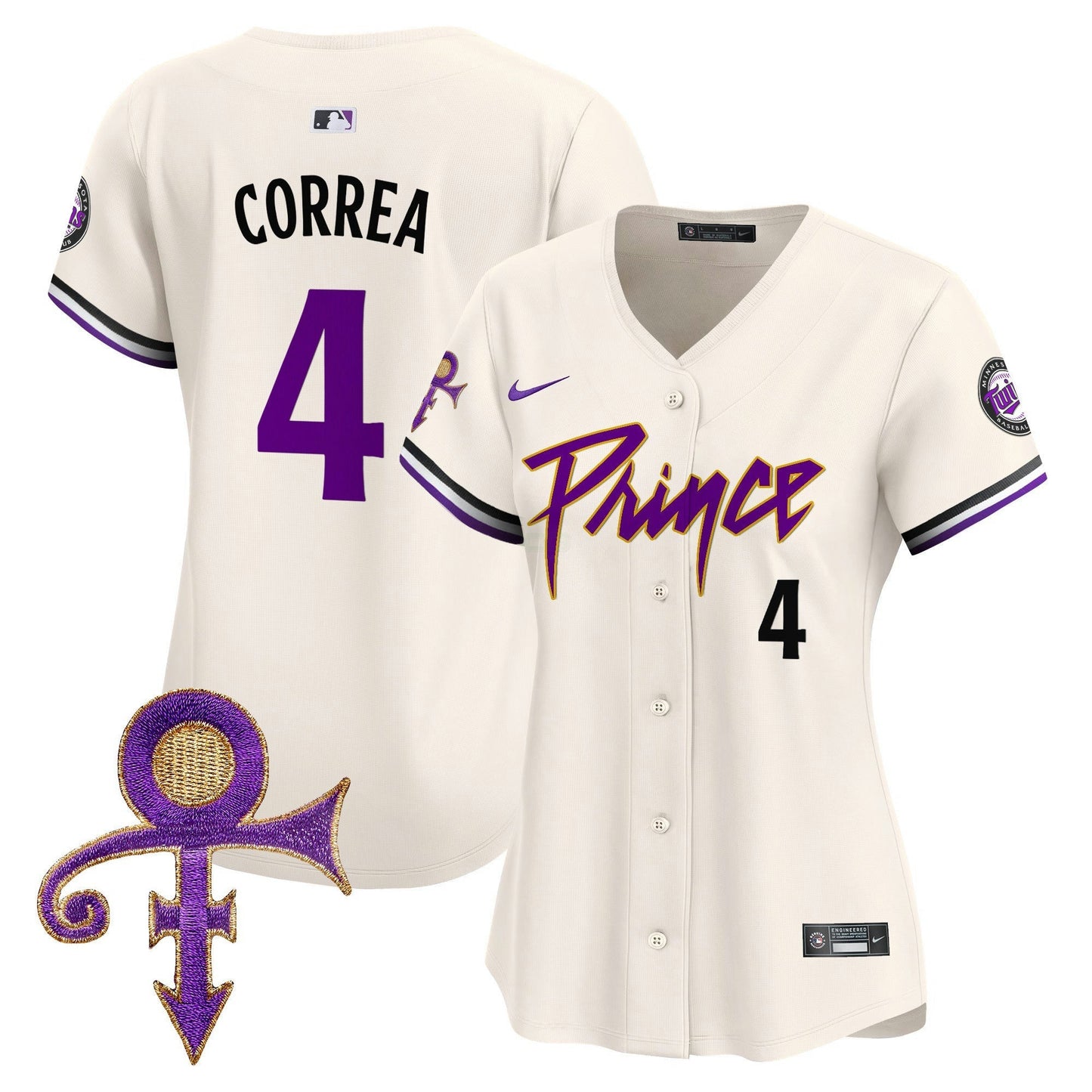 Camisa MLB Women’s Minnesota Prince Patch Vapor Premier Limited Jersey V4
