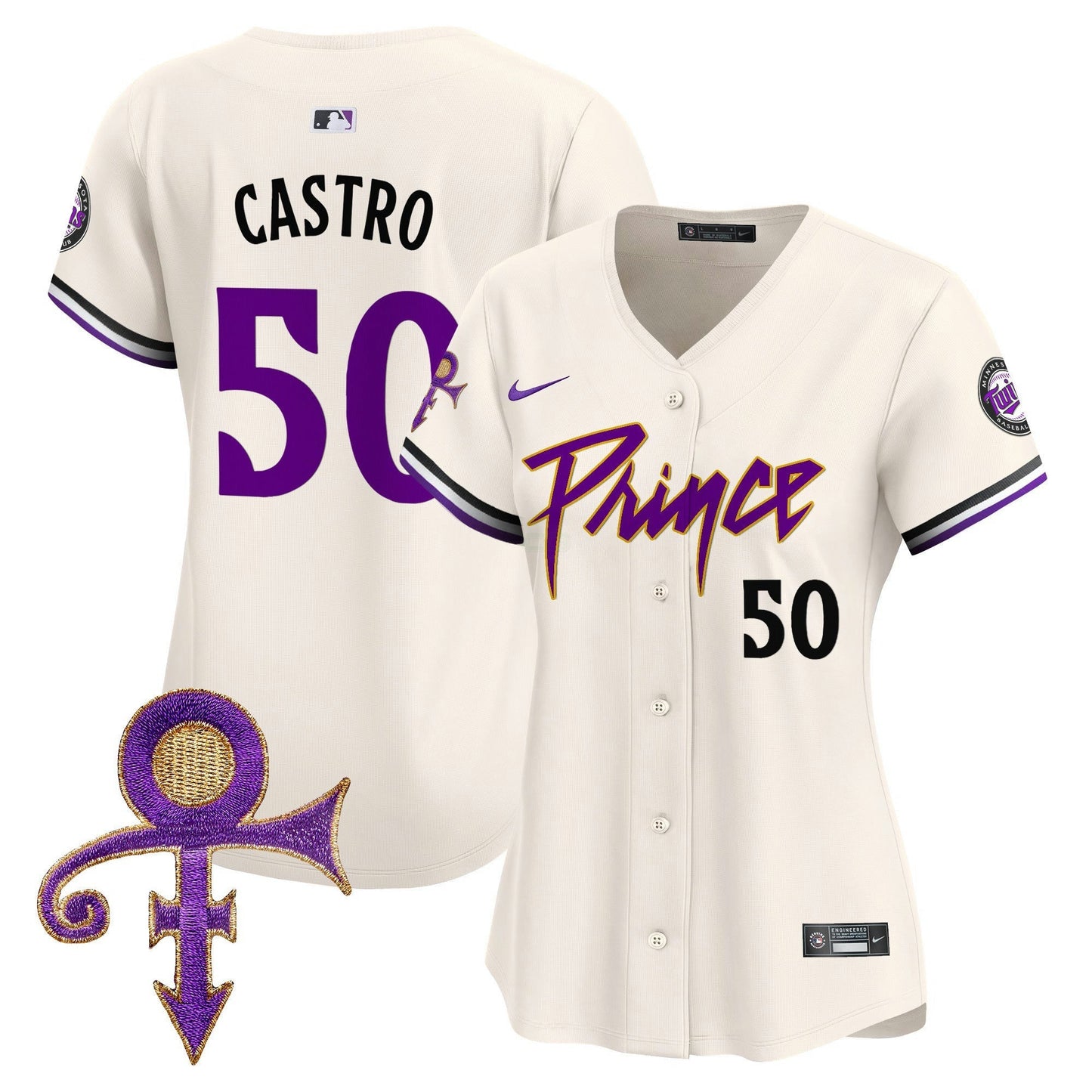 Camisa MLB Women’s Minnesota Prince Patch Vapor Premier Limited Jersey V4
