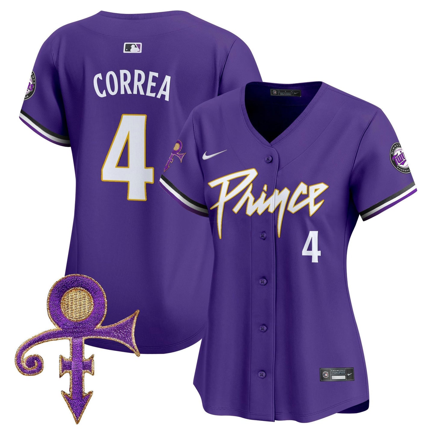 Camisa MLB Women’s Minnesota Prince Patch Vapor Premier Limited Jersey V4