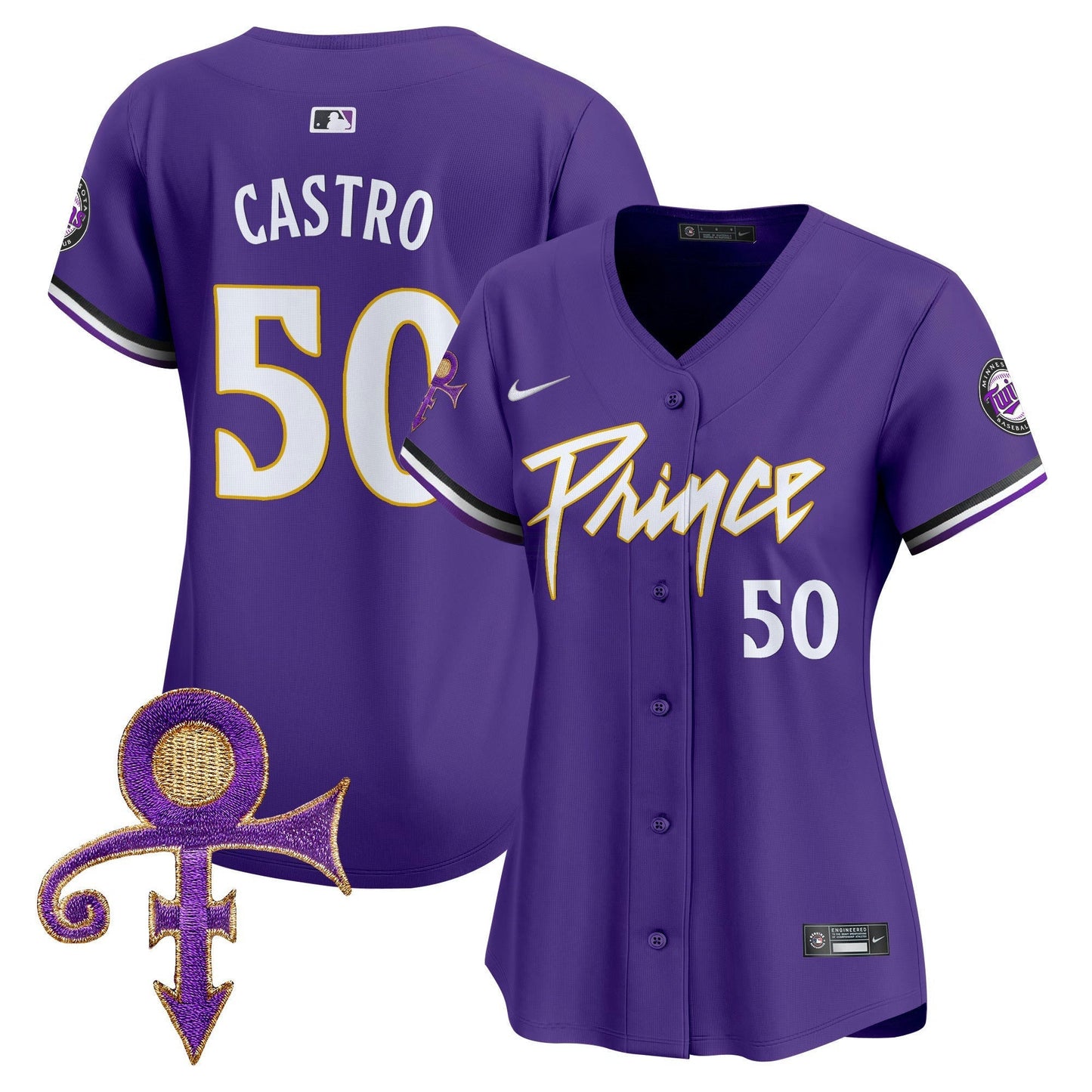 Camisa MLB Women’s Minnesota Prince Patch Vapor Premier Limited Jersey V4