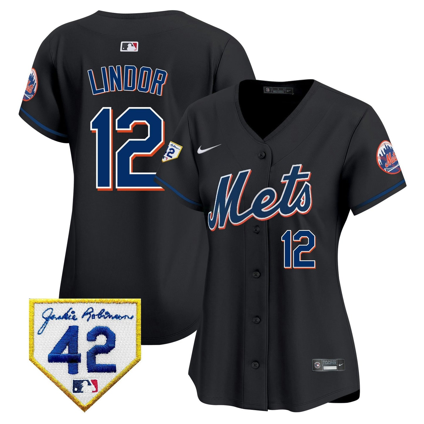 Camisa MLB New York Mets Women’s New York 2024 Jackie Robinson Patch Vapor Premier Limited Jersey
