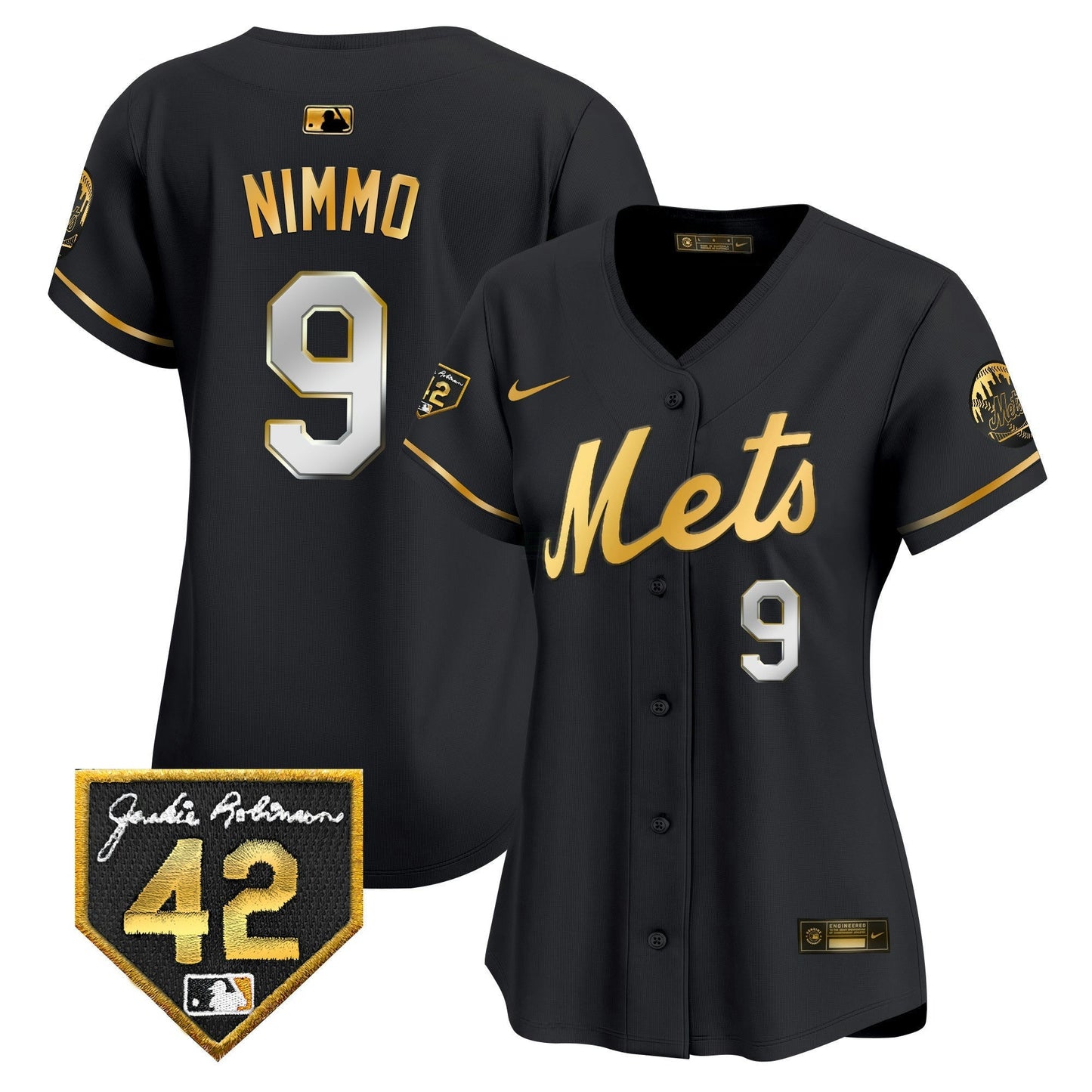 Camisa MLB New York Mets Women’s New York 2024 Jackie Robinson Patch Vapor Premier Limited Jersey