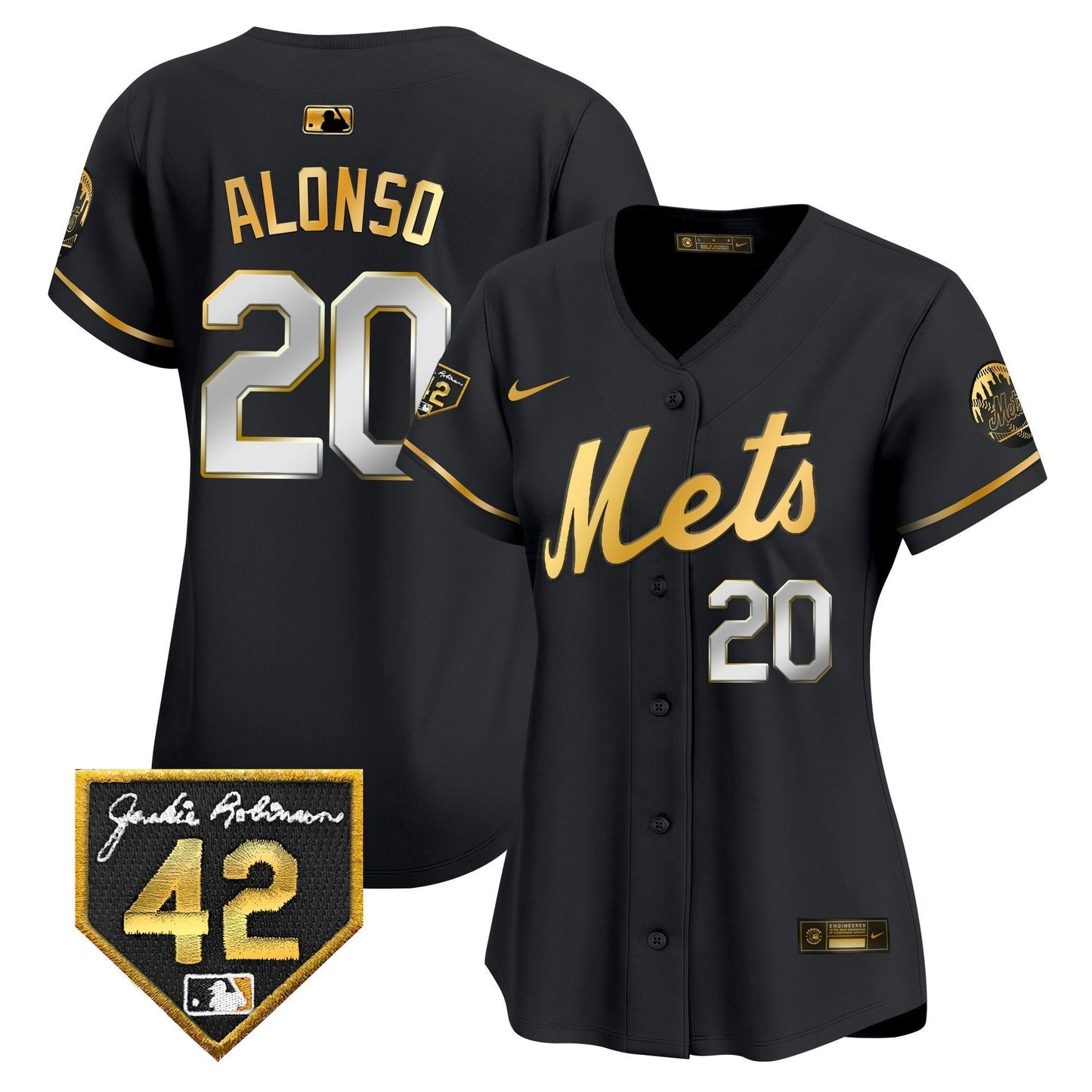 Camisa MLB New York Mets Women’s New York 2024 Jackie Robinson Patch Vapor Premier Limited Jersey
