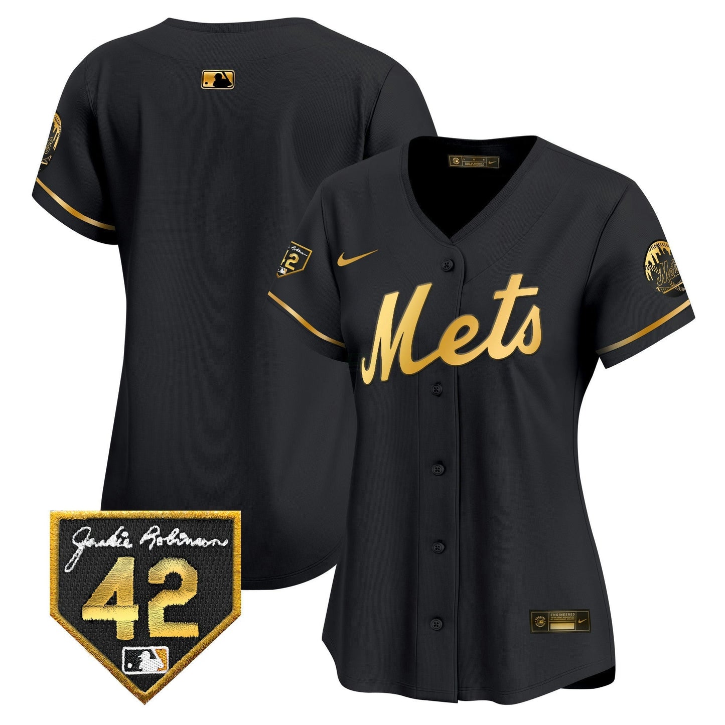 Camisa MLB New York Mets Women’s New York 2024 Jackie Robinson Patch Vapor Premier Limited Jersey