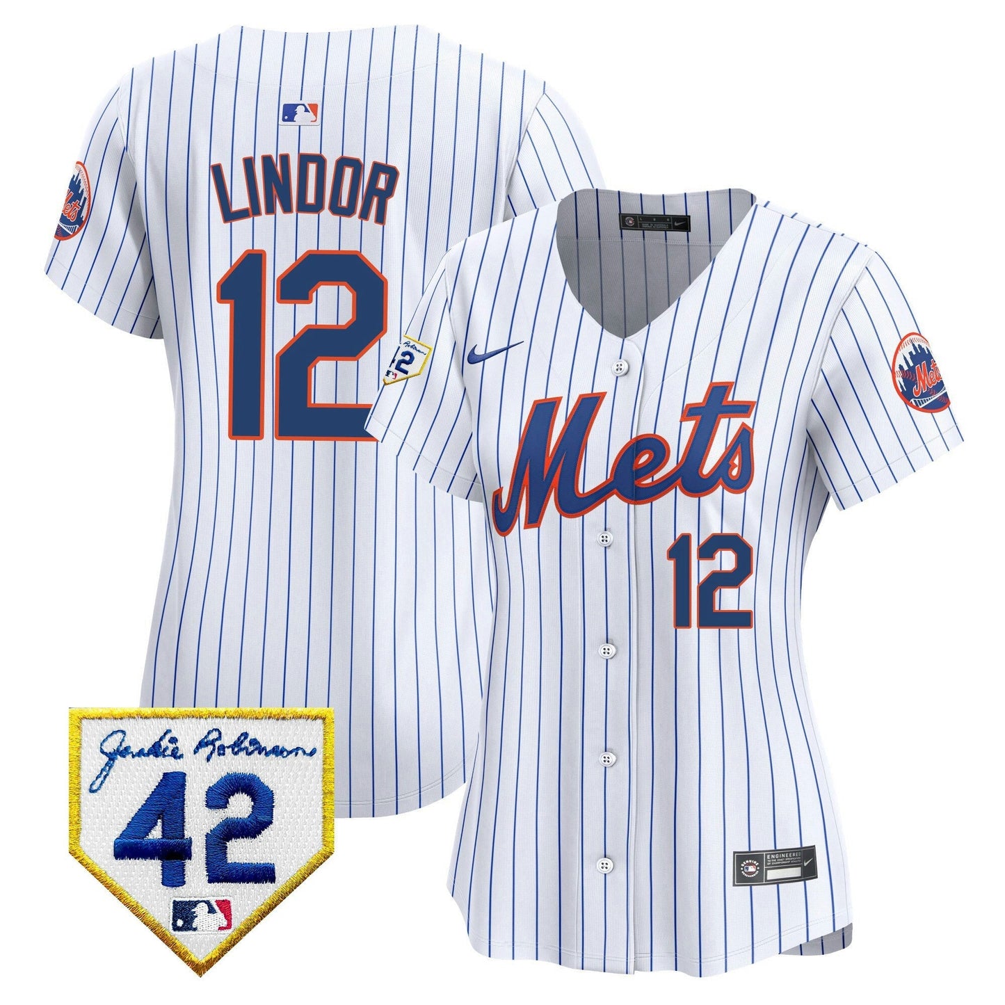 Camisa MLB New York Mets Women’s New York 2024 Jackie Robinson Patch Vapor Premier Limited Jersey