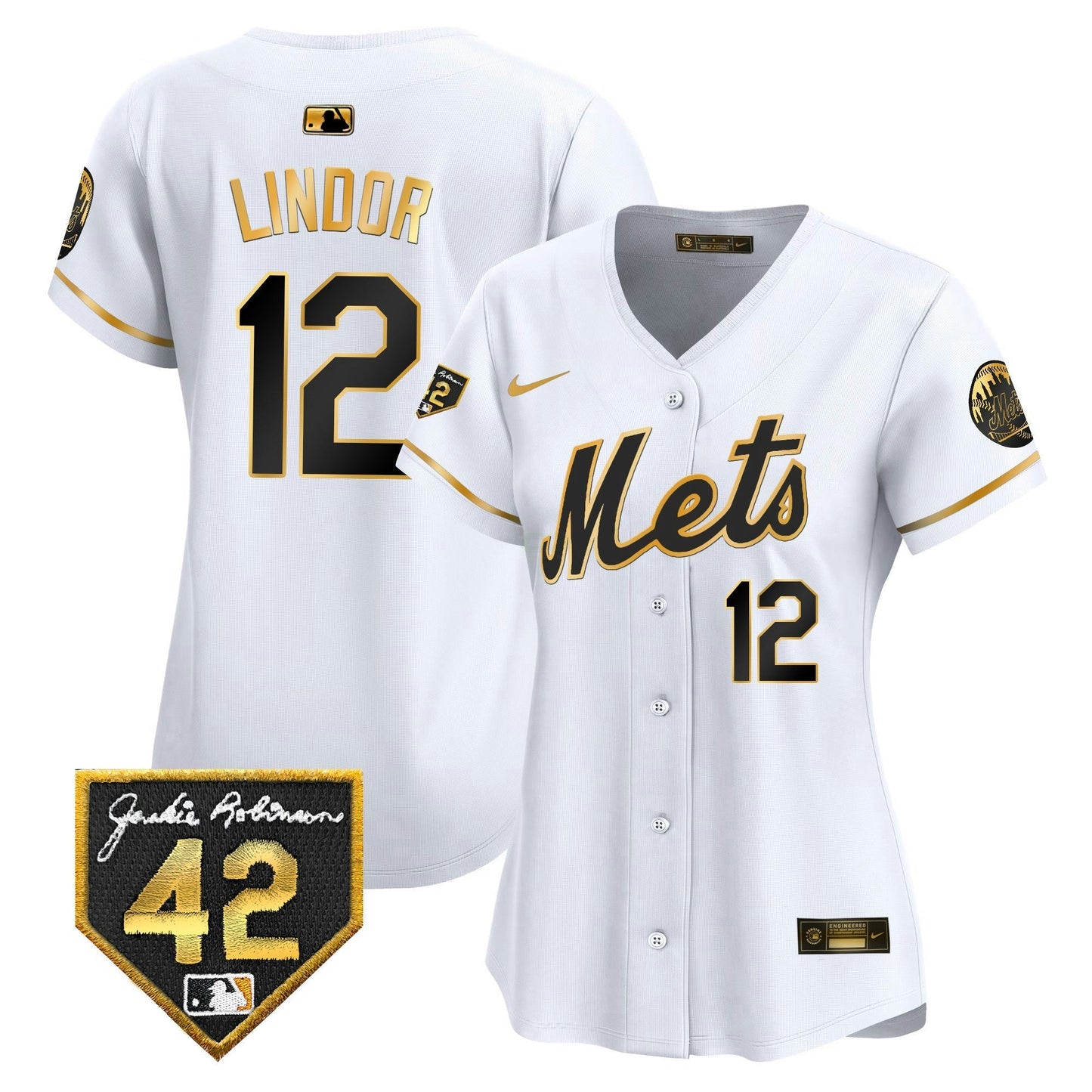 Camisa MLB New York Mets Women’s New York 2024 Jackie Robinson Patch Vapor Premier Limited Jersey